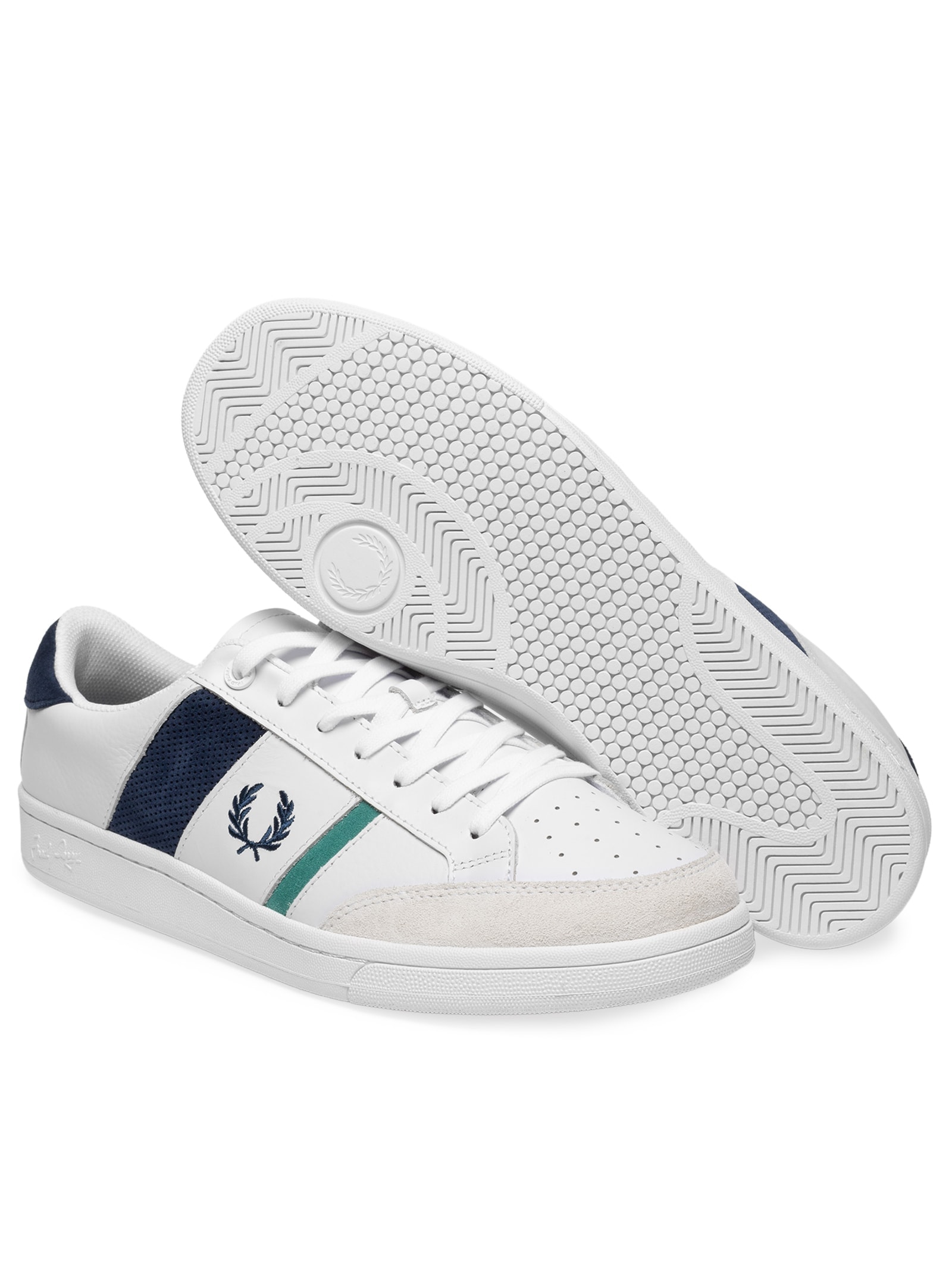 Tênis Masculino B725 Leather Suede Branco Fred Perry