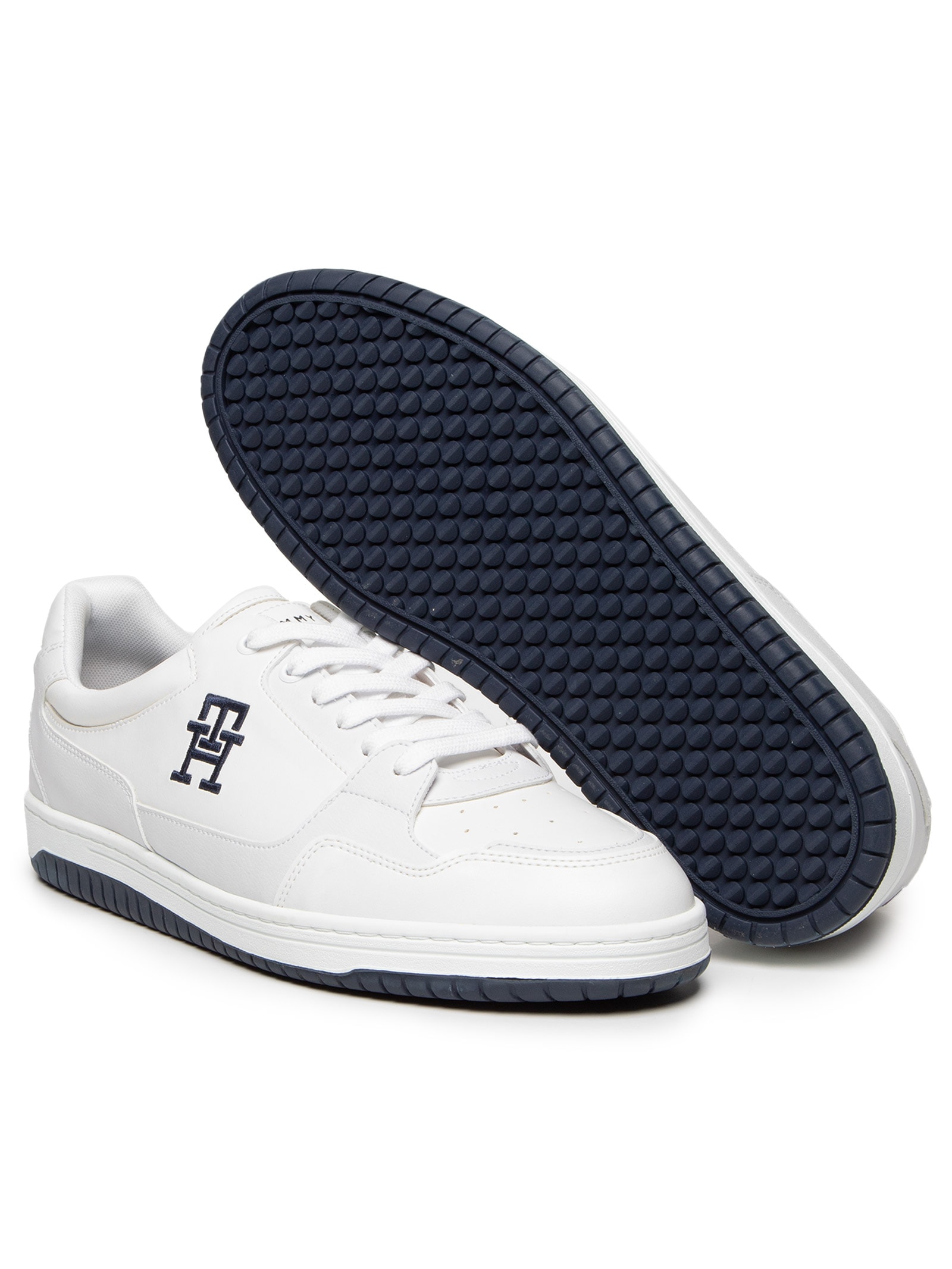 Tommy Hilfiger - Tênis Masculino Basket 2C Mix Suede LTH - Branco