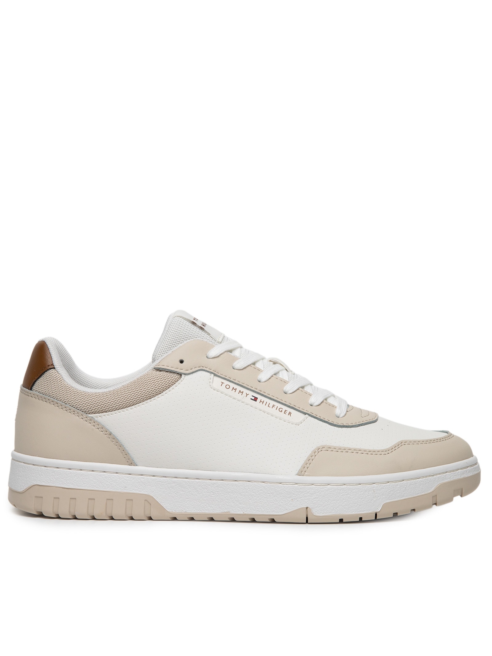 Tênis Masculino Basket Core Lite Lth Block Bege Tommy Hilfiger