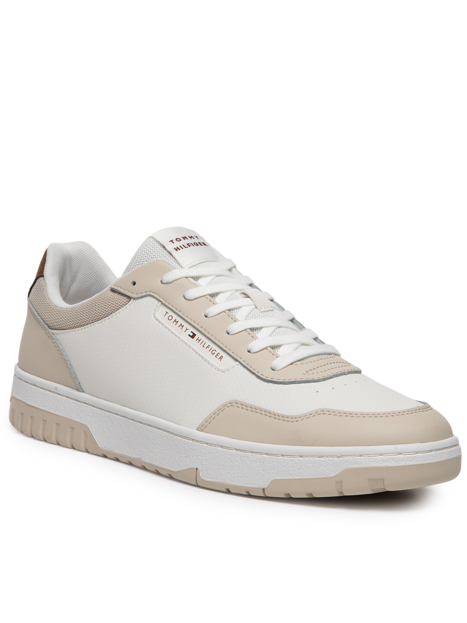 Tênis Masculino Basket Core Lite Lth Block Bege Tommy Hilfiger