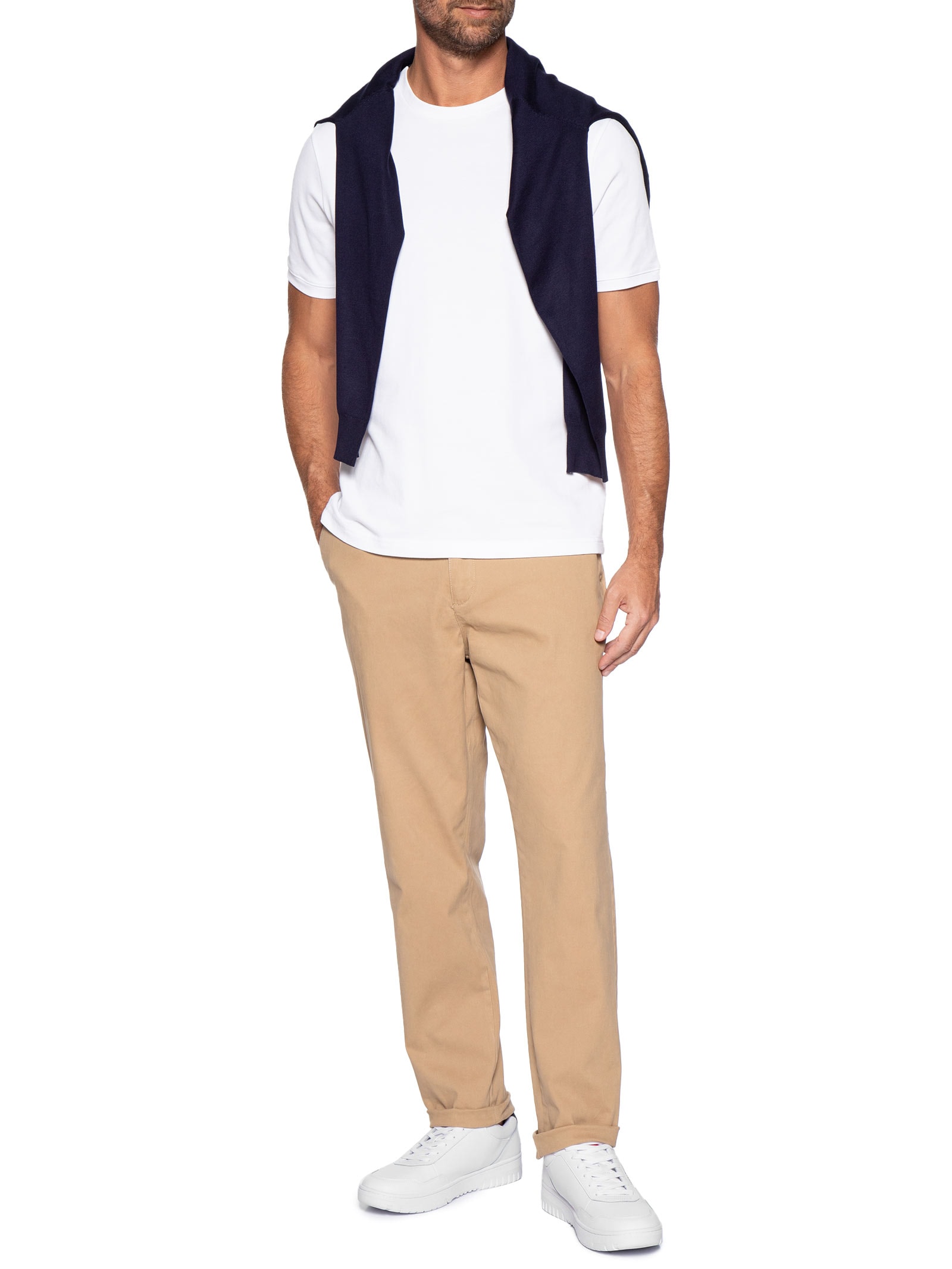 Tênis Masculino Basket Core Lite Lth Branco Tommy Hilfiger