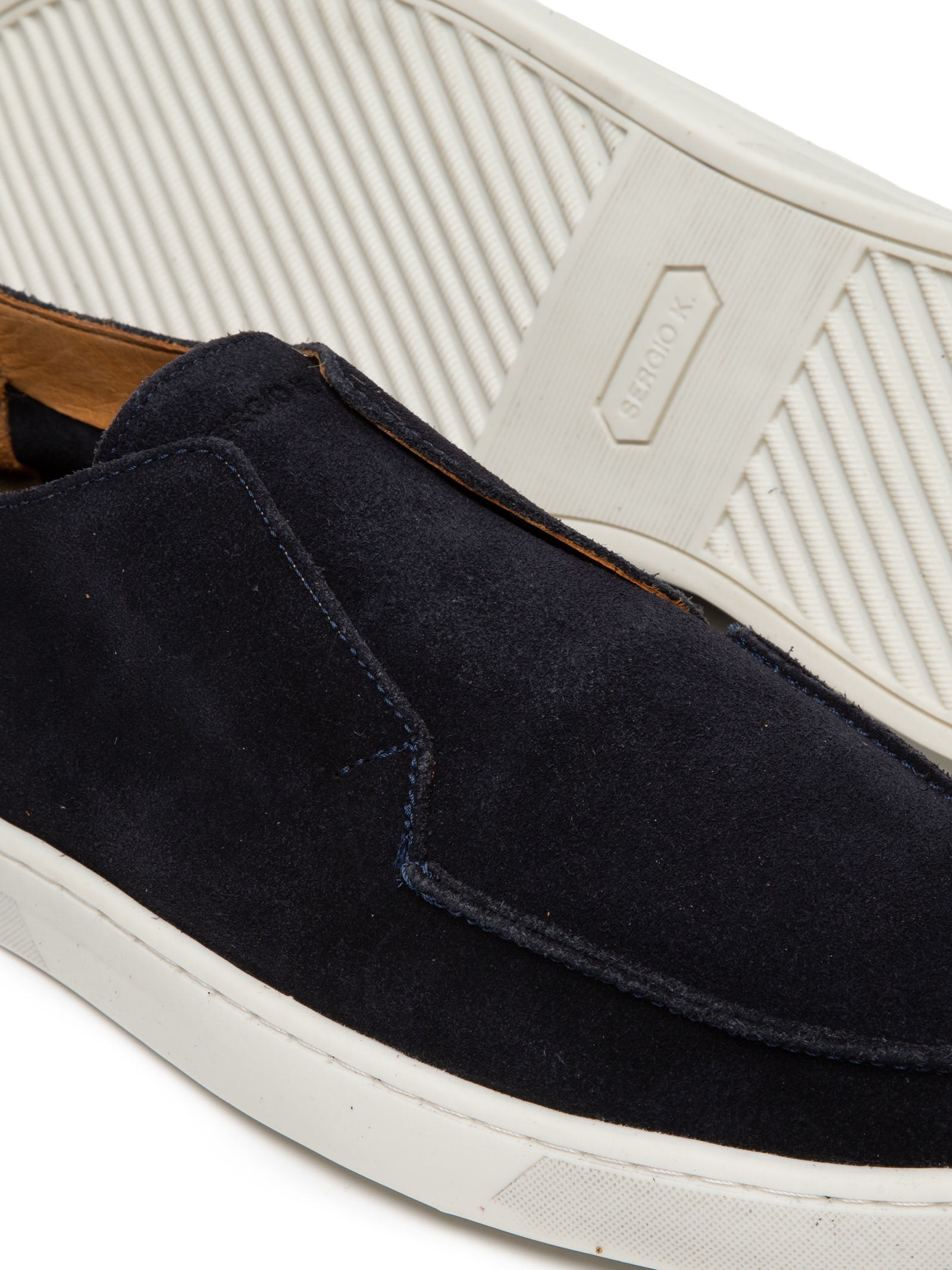 Tênis Masculino Botinha Camurça Sem Cadarço Azul Sergio K