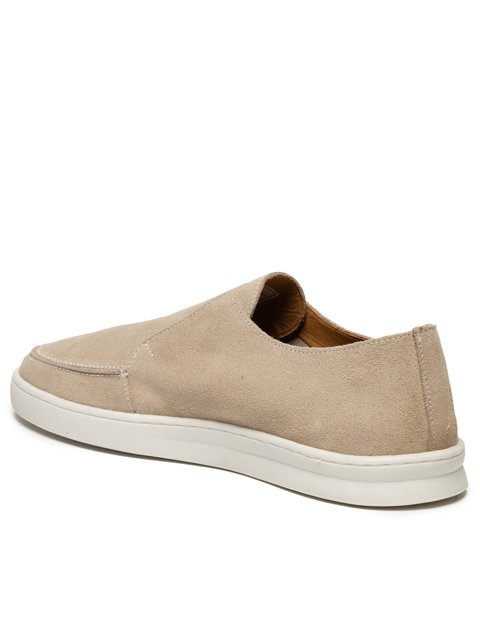 Tênis Masculino Botinha Camurça Sem Cadarço Bege Sergio K