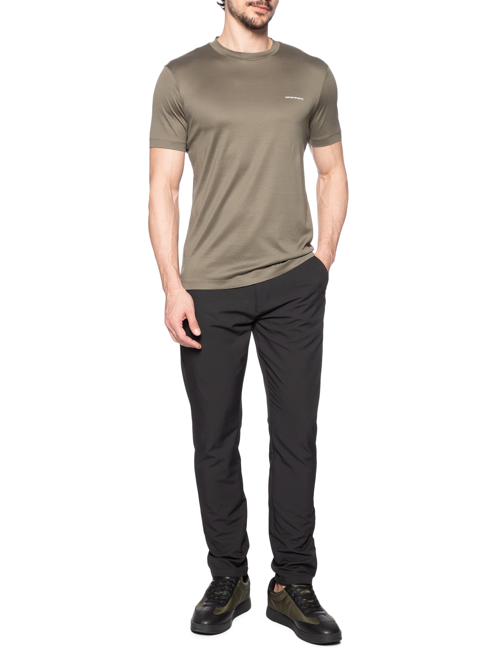 Tênis Masculino Casual Armani Recorte Verde Emporio Armani