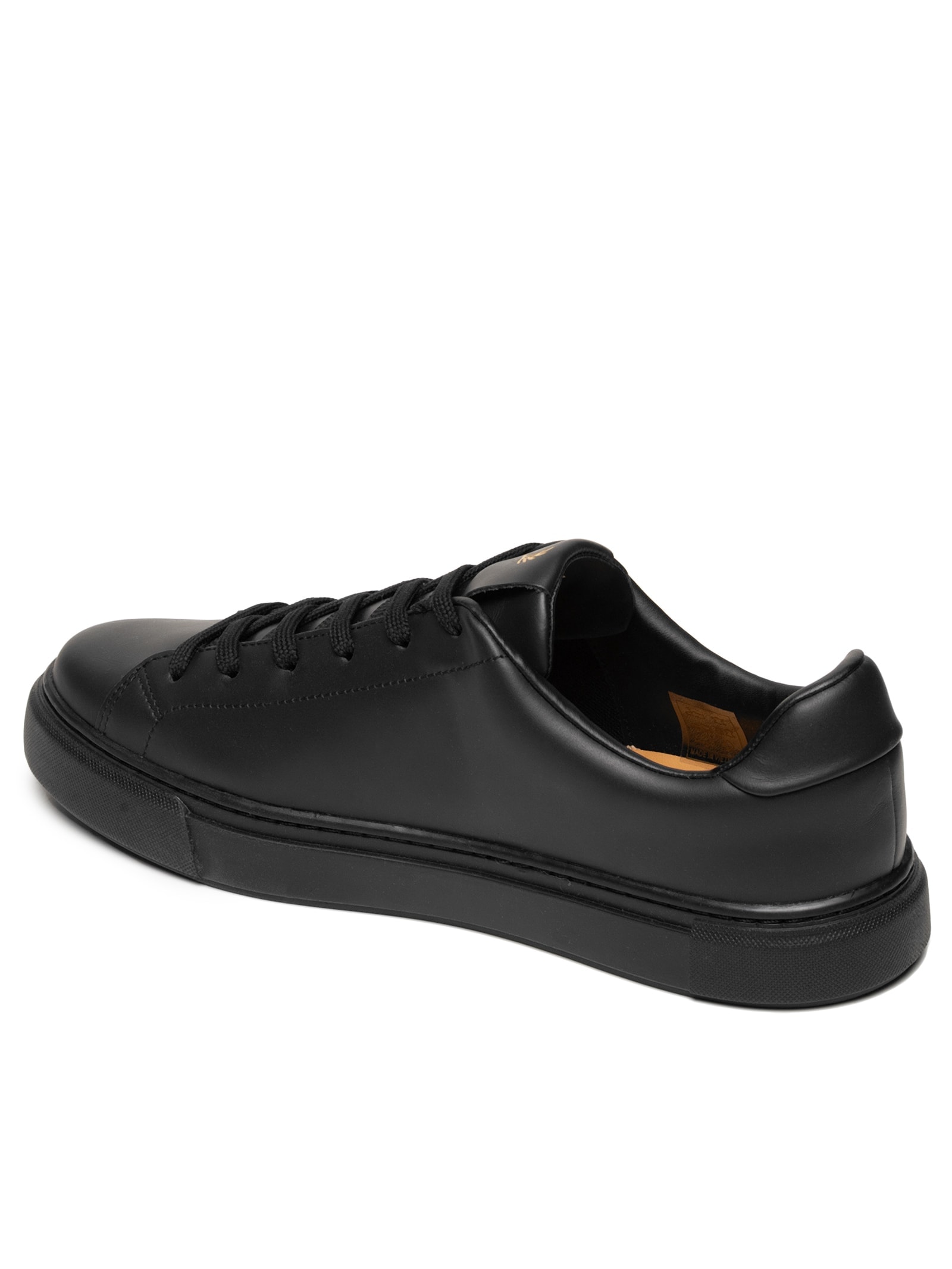 Tênis Masculino Casual B71 Em Couro Preto Fred Perry