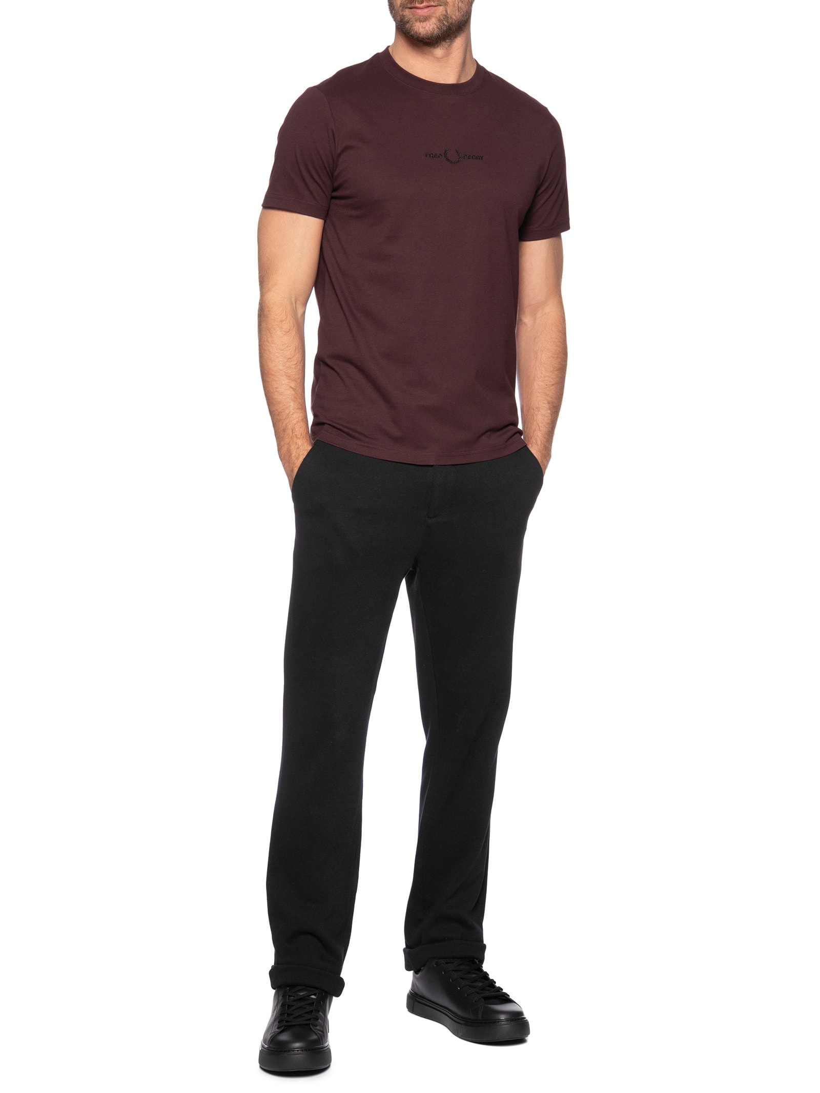 Tênis Masculino Casual B71 Em Couro Preto Fred Perry