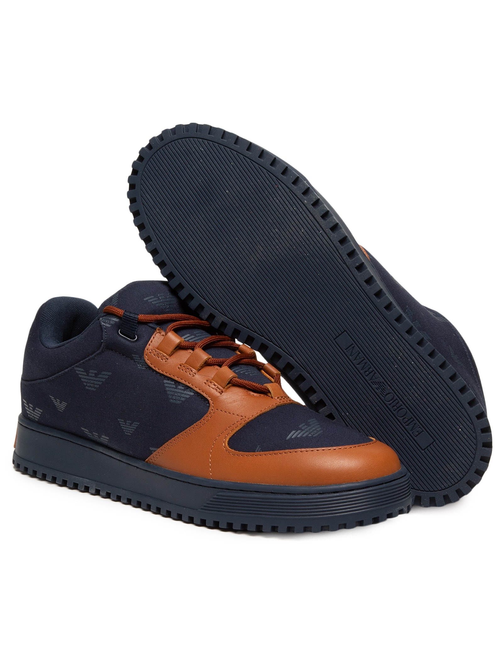 Tênis Masculino Casual Bicolor EA Azul Emporio Armani