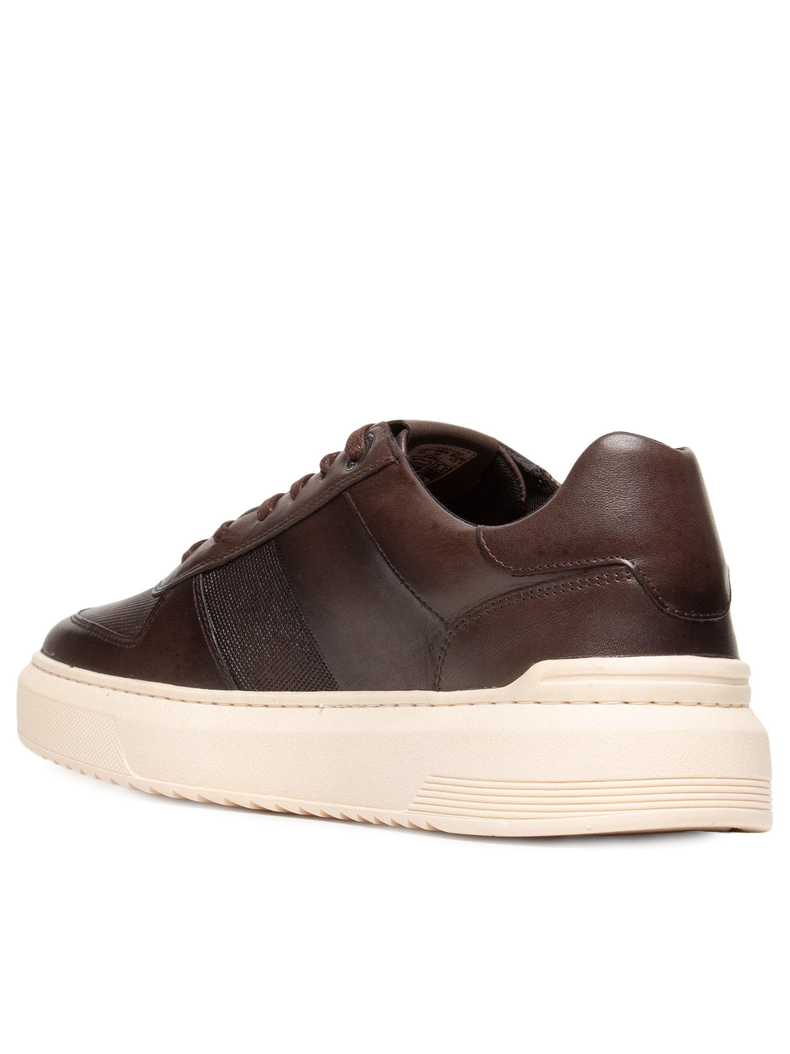 Tênis Masculino Casual Couro Box Faixa Lateral Marrom Sergio K