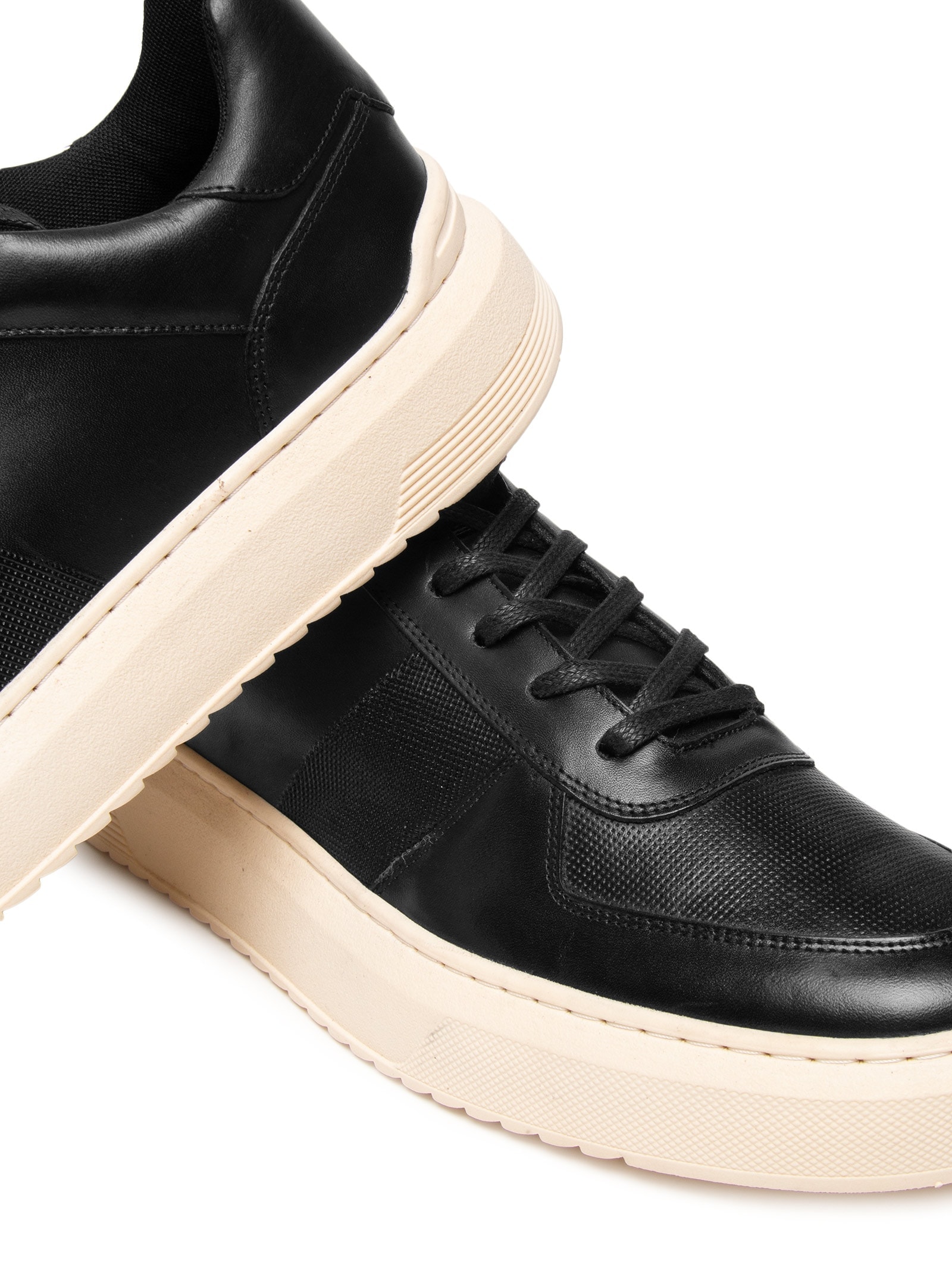 Tênis Masculino Casual Couro Box Faixa Lateral Preto Sergio K