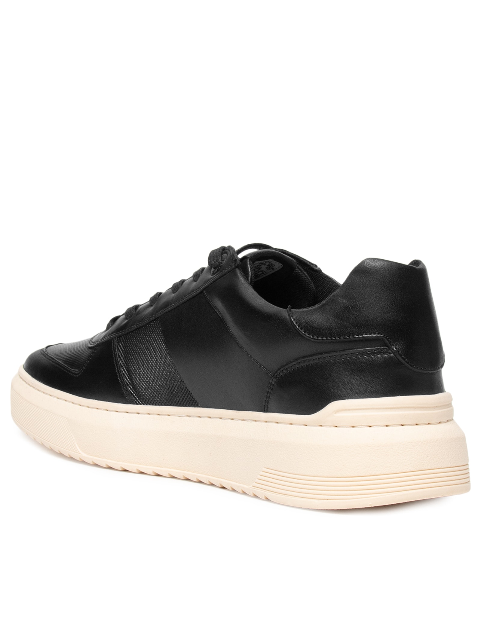 Tênis Masculino Casual Couro Box Faixa Lateral Preto Sergio K