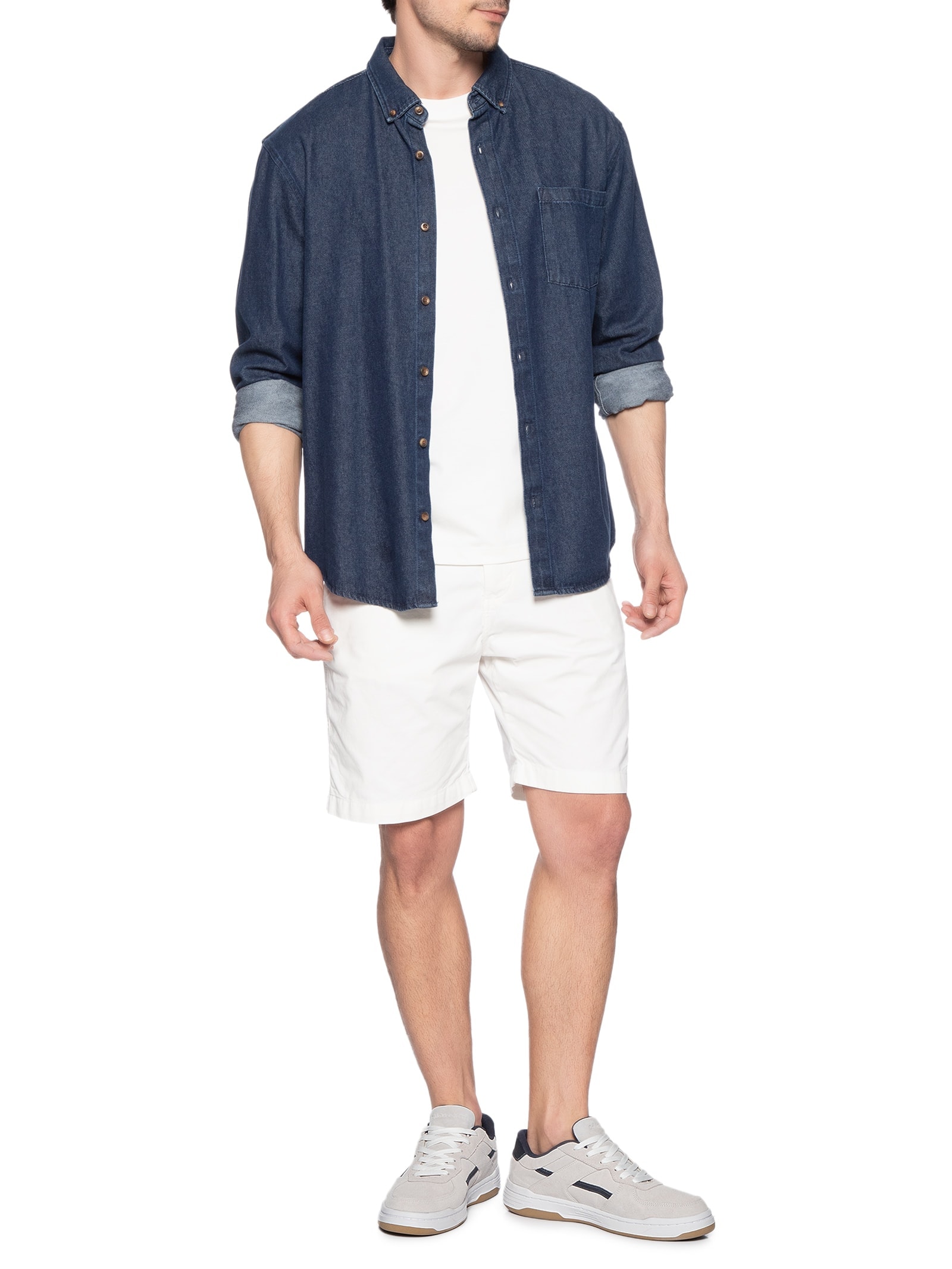 Tênis Masculino Casual Court Camurça Layers Branco Calvin Klein Jeans