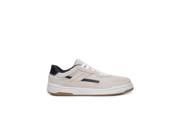 Tênis Masculino Casual Court Camurça Layers - Branco