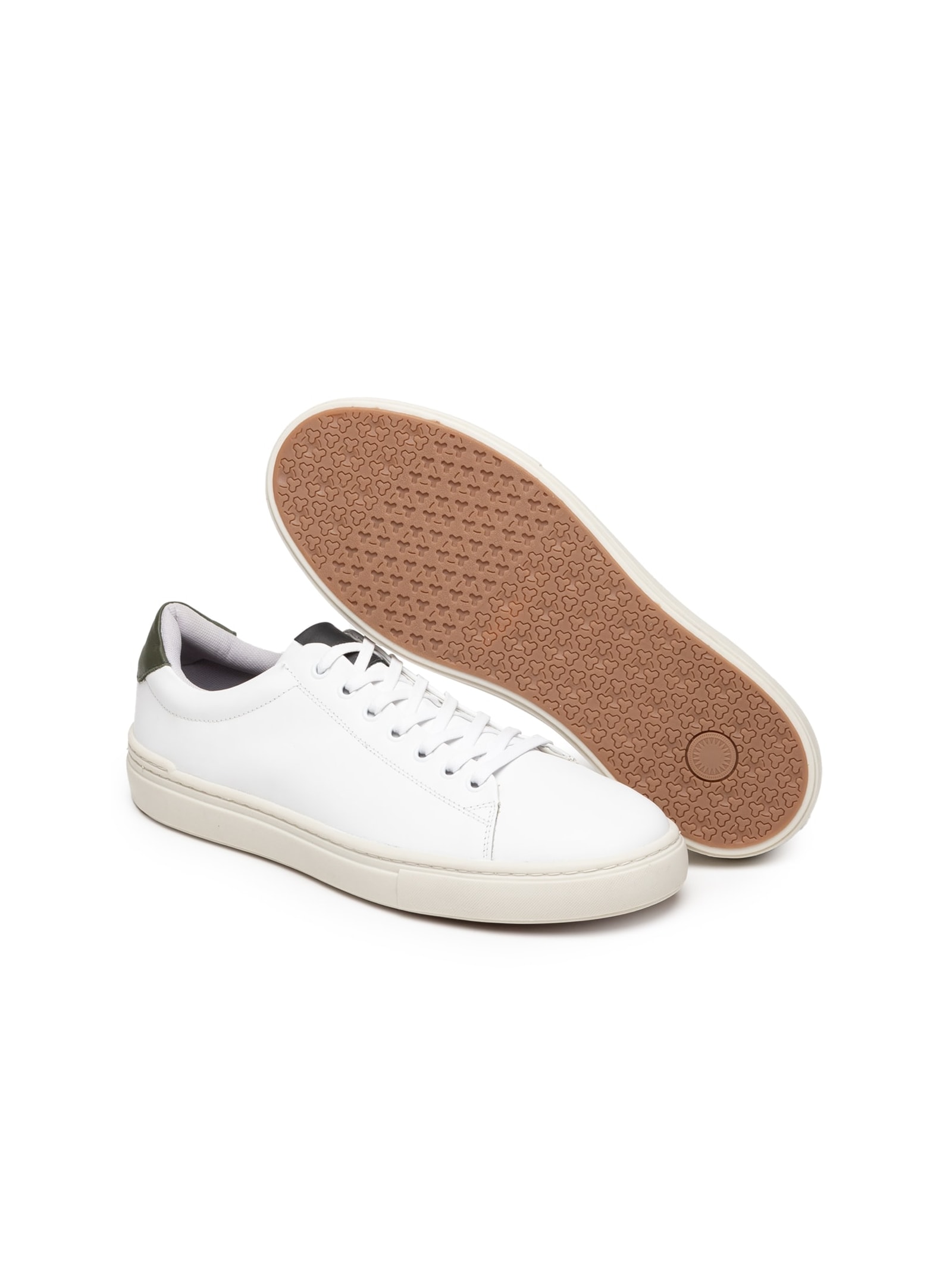 Tênis Masculino Casual Em Couro Branco '2 Essential