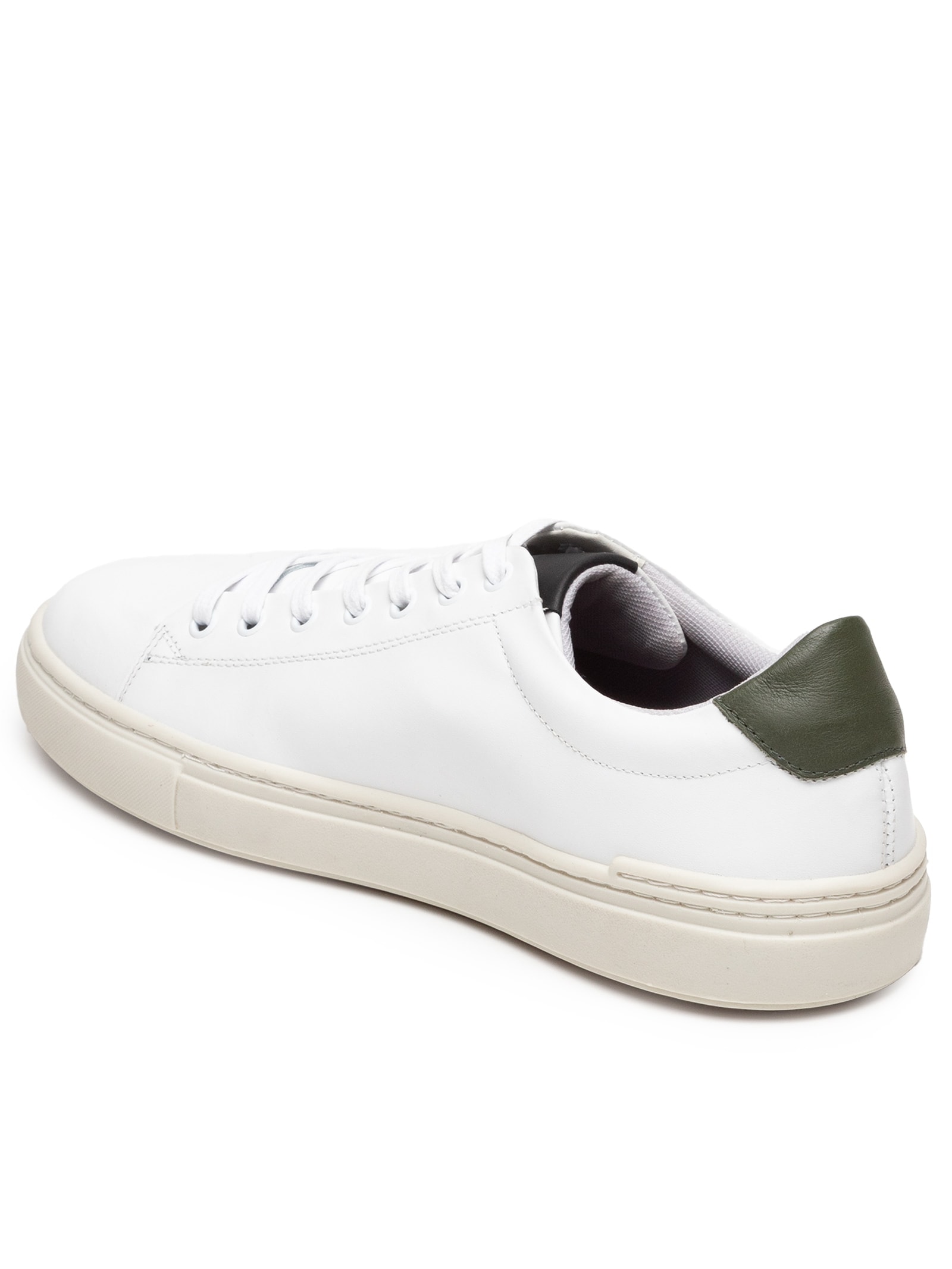 Tênis Masculino Casual Em Couro Branco '2 Essential