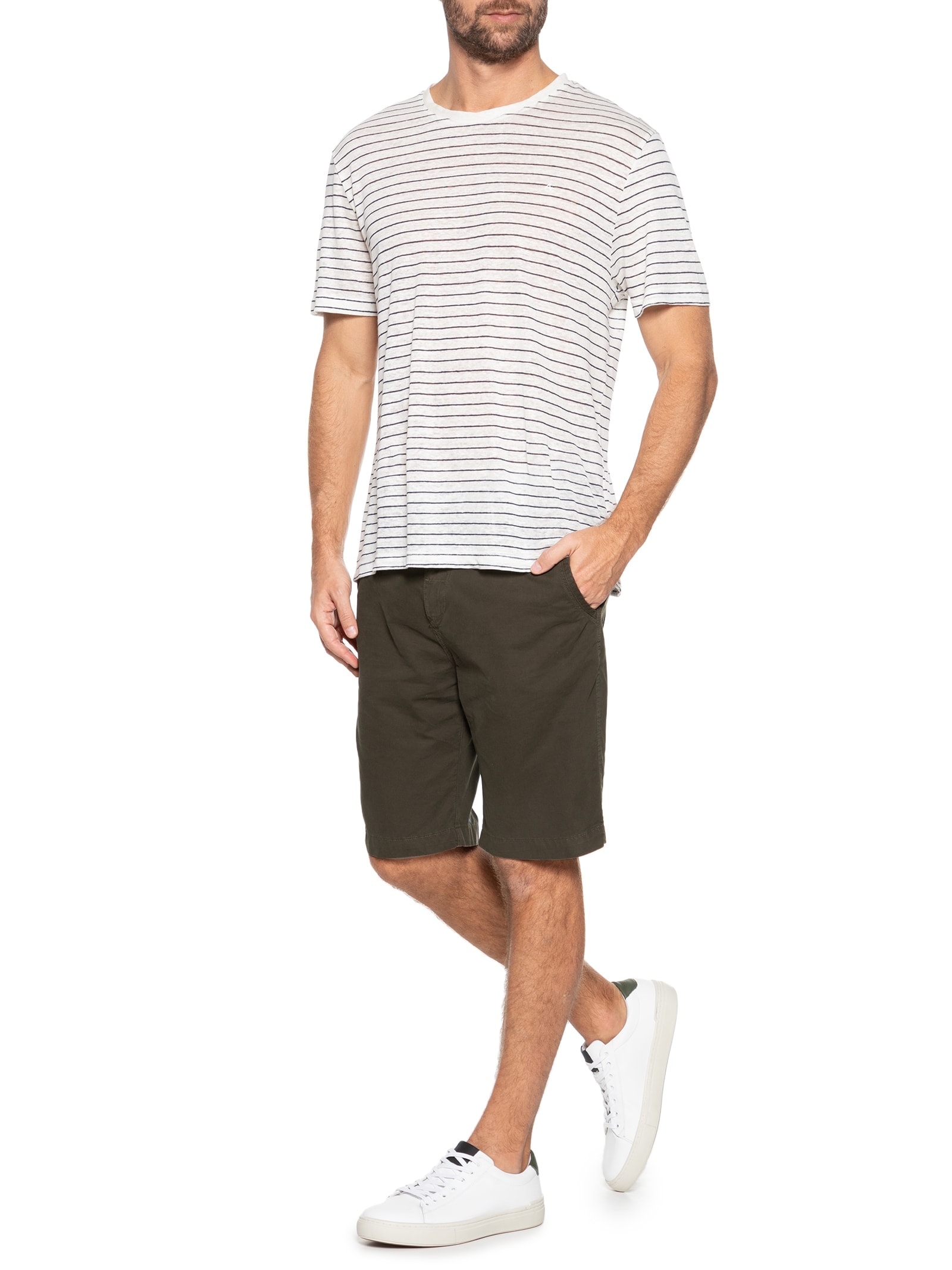 Tênis Masculino Casual Em Couro Branco '2 Essential