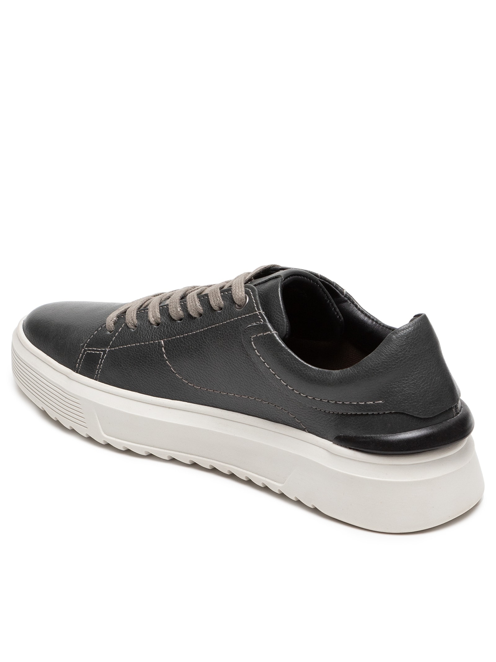 Tênis Masculino Casual Em Couro Cinza '2 Essential
