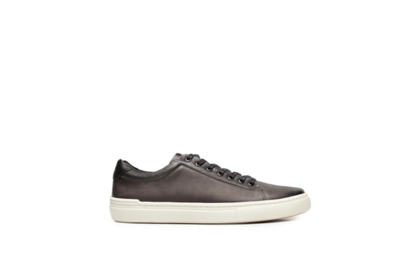 Tênis Masculino Casual Em Couro - Cinza