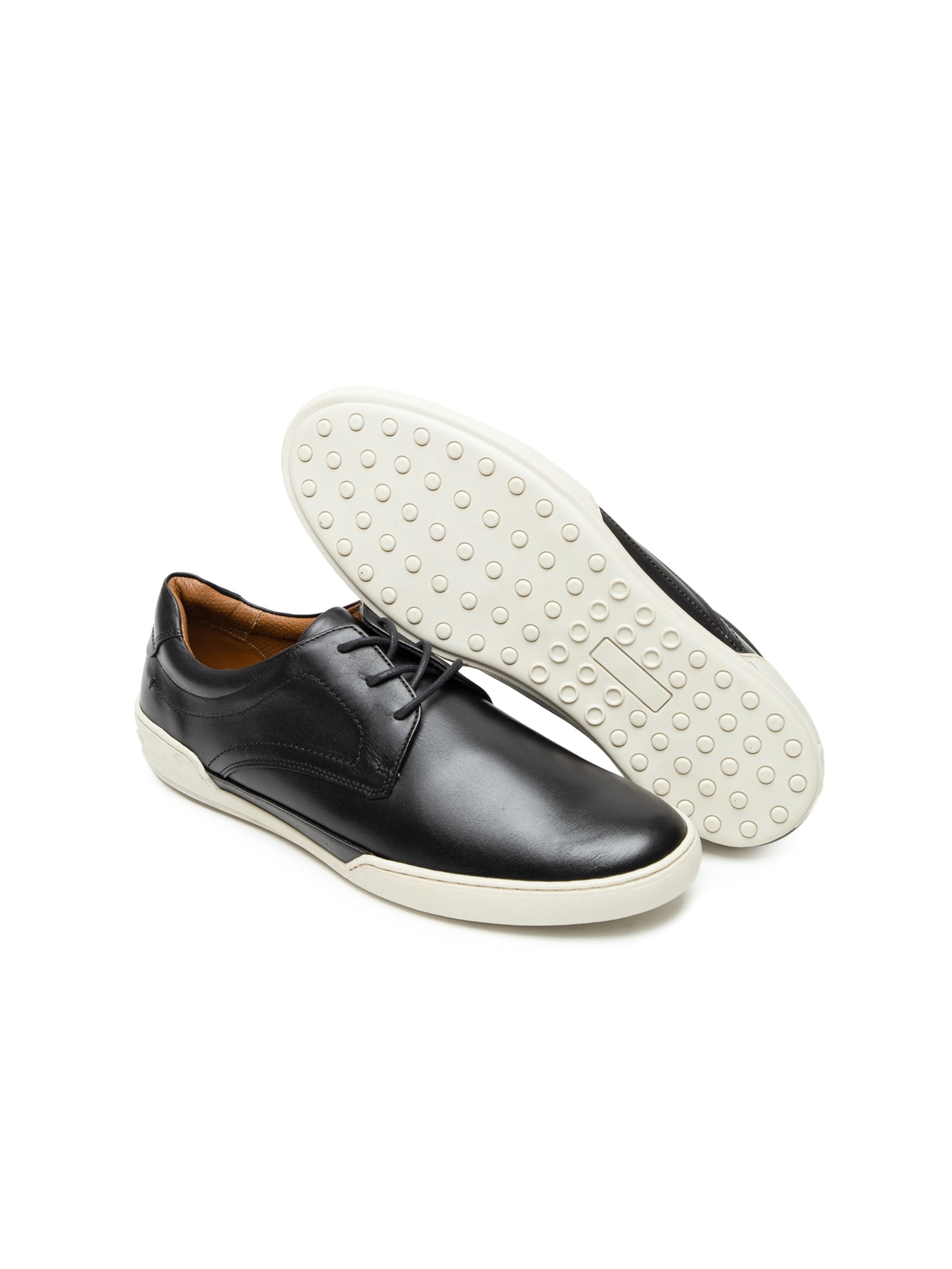 Tênis Masculino Casual Em Couro Preto '2 Essential