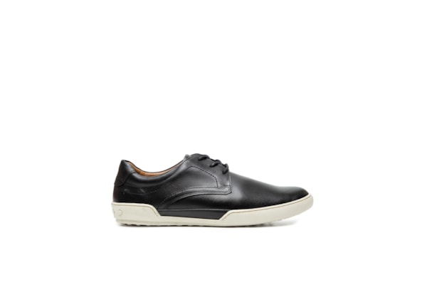 Tênis Masculino Casual Em Couro - Preto