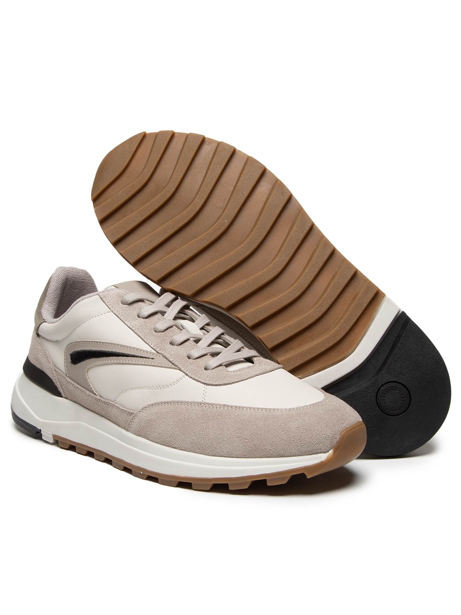 Tênis Masculino Casual Esporte em Camurça – Bege Basiq Men