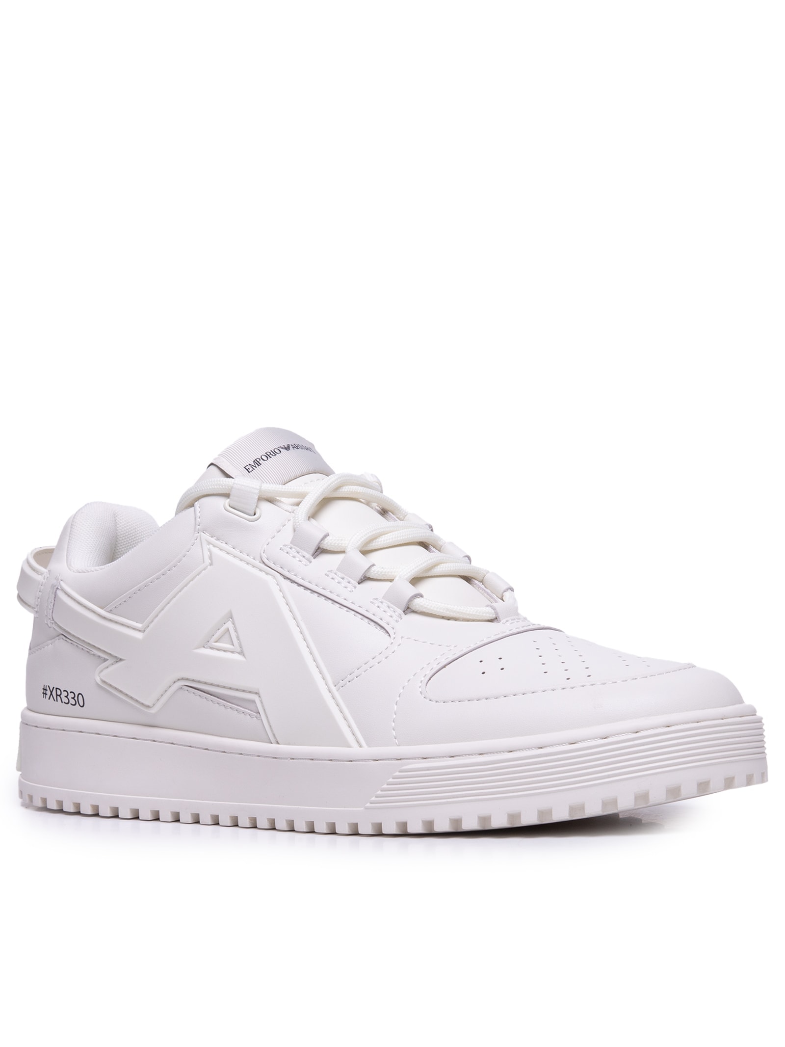 Tênis Masculino Casual Maxi Armani Lateral Branco Emporio Armani