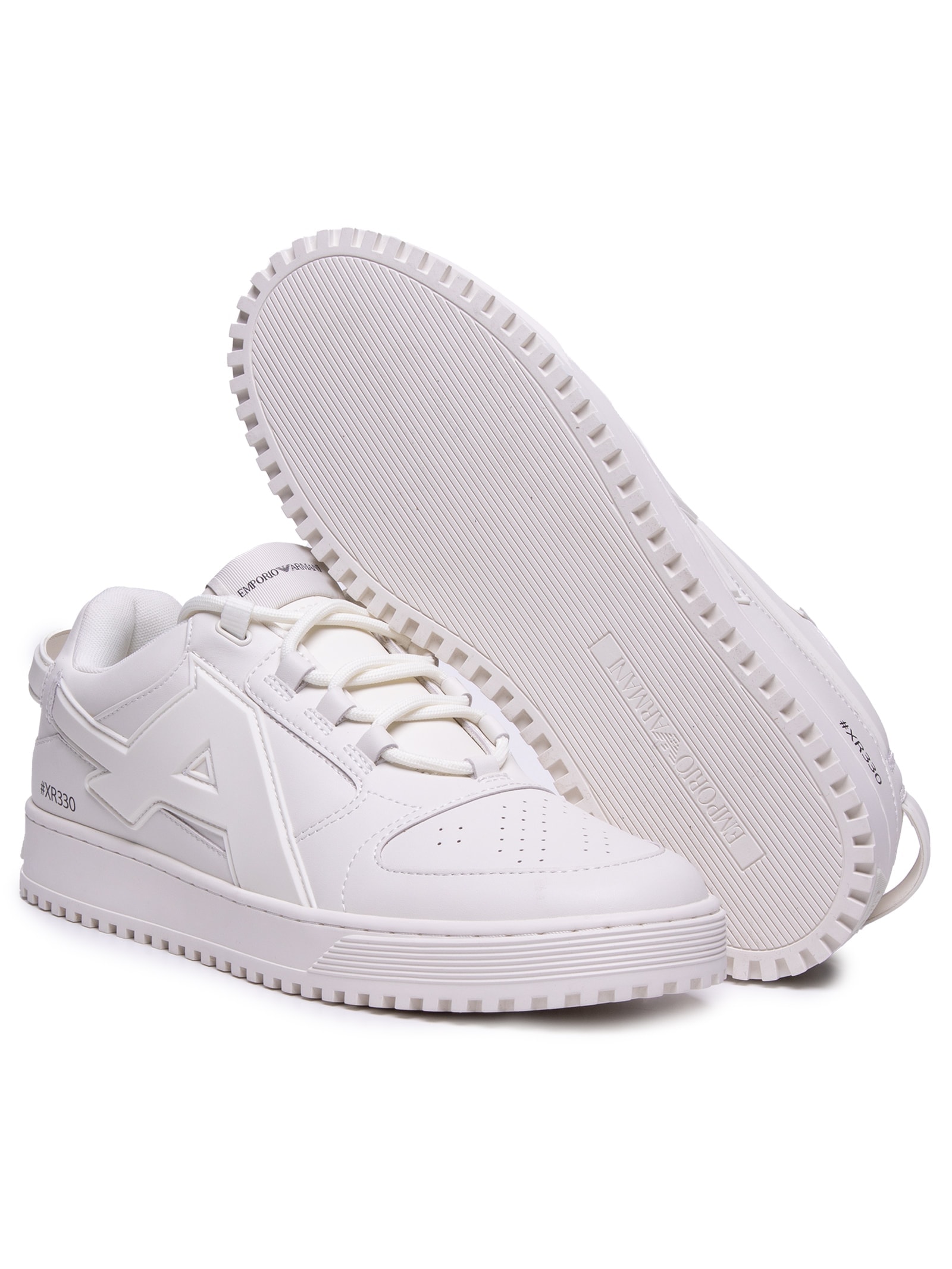 Tênis Masculino Casual Maxi Armani Lateral Branco Emporio Armani