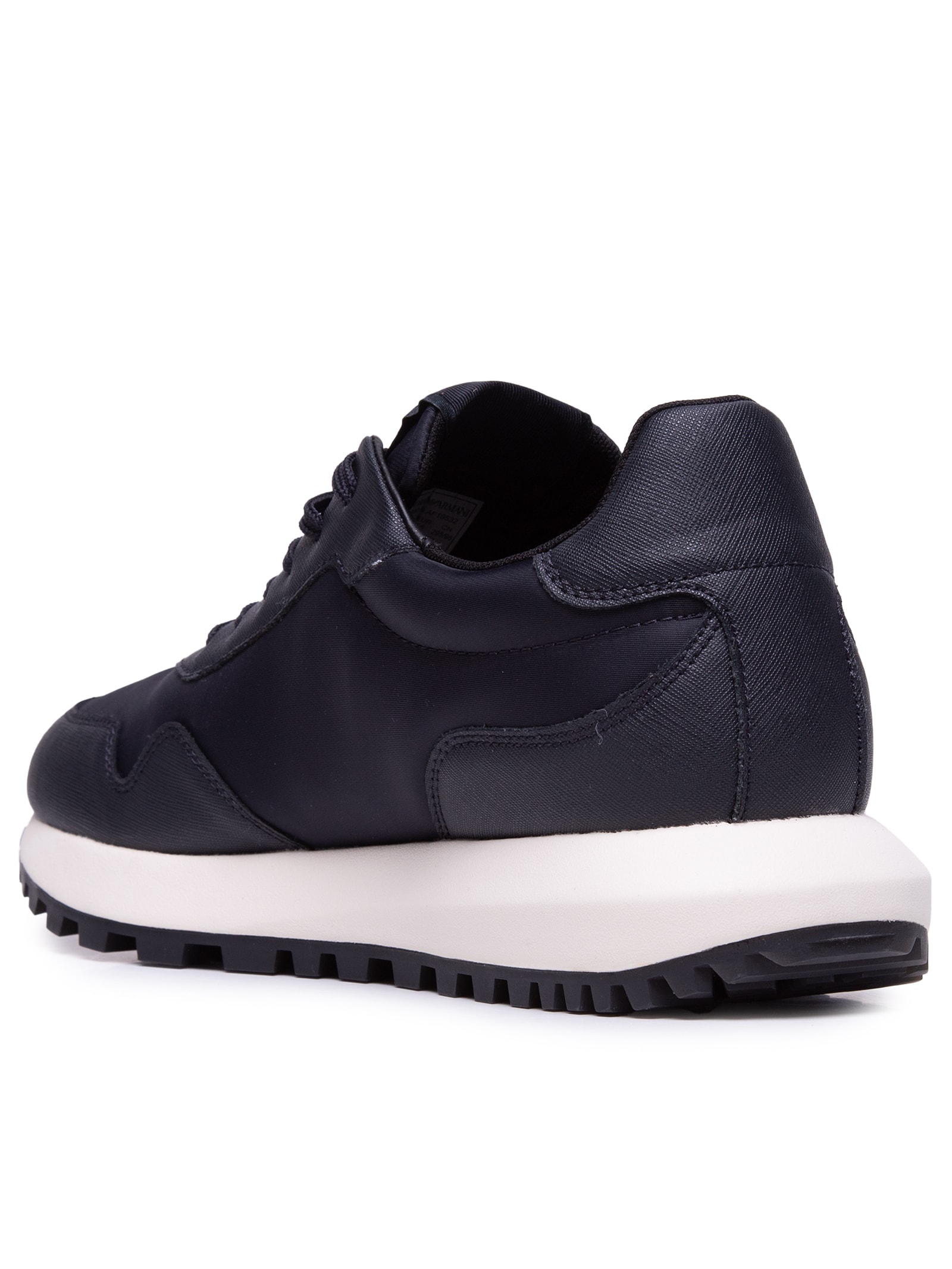 Tênis Masculino Casual Mix Saffiano Nylon EA Azul Emporio Armani