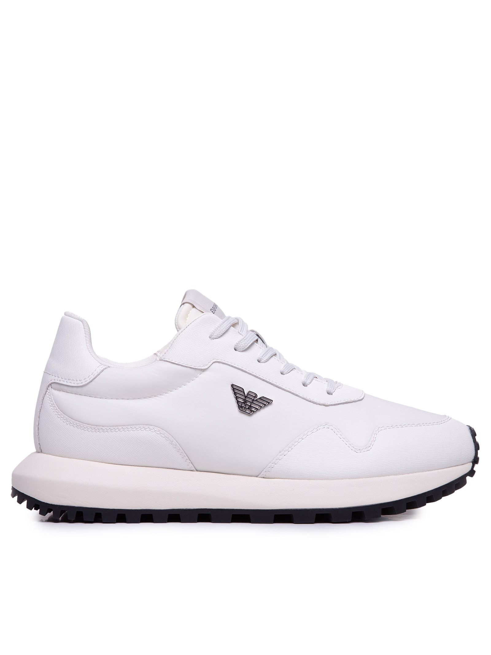 Tênis Masculino Casual Mix Saffiano Nylon EA Branco Emporio Armani