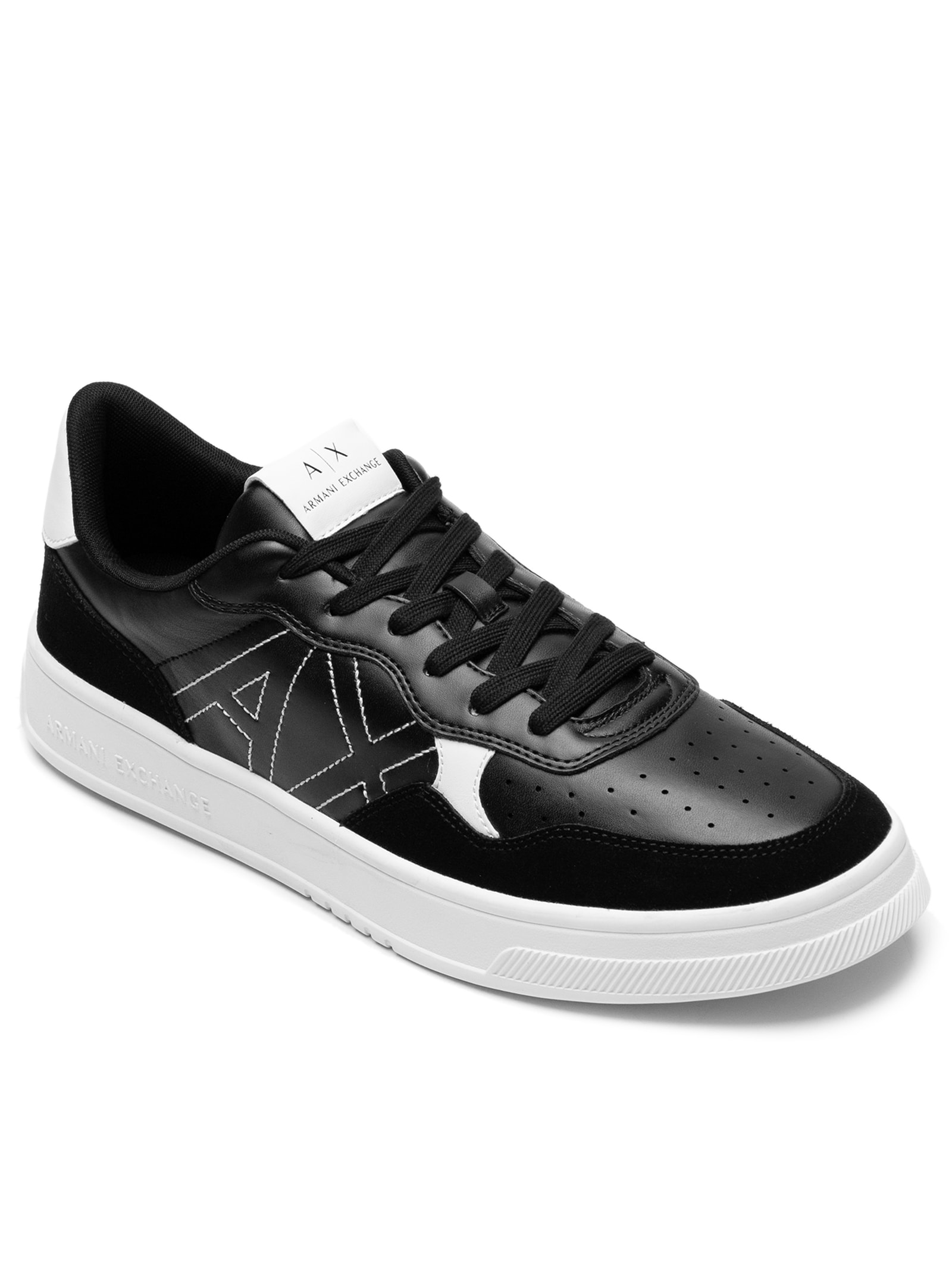 Armani Exchange OAX3079F ブラック Armani Exchange - Tênis Masculino Casual Recorte AX - Preto