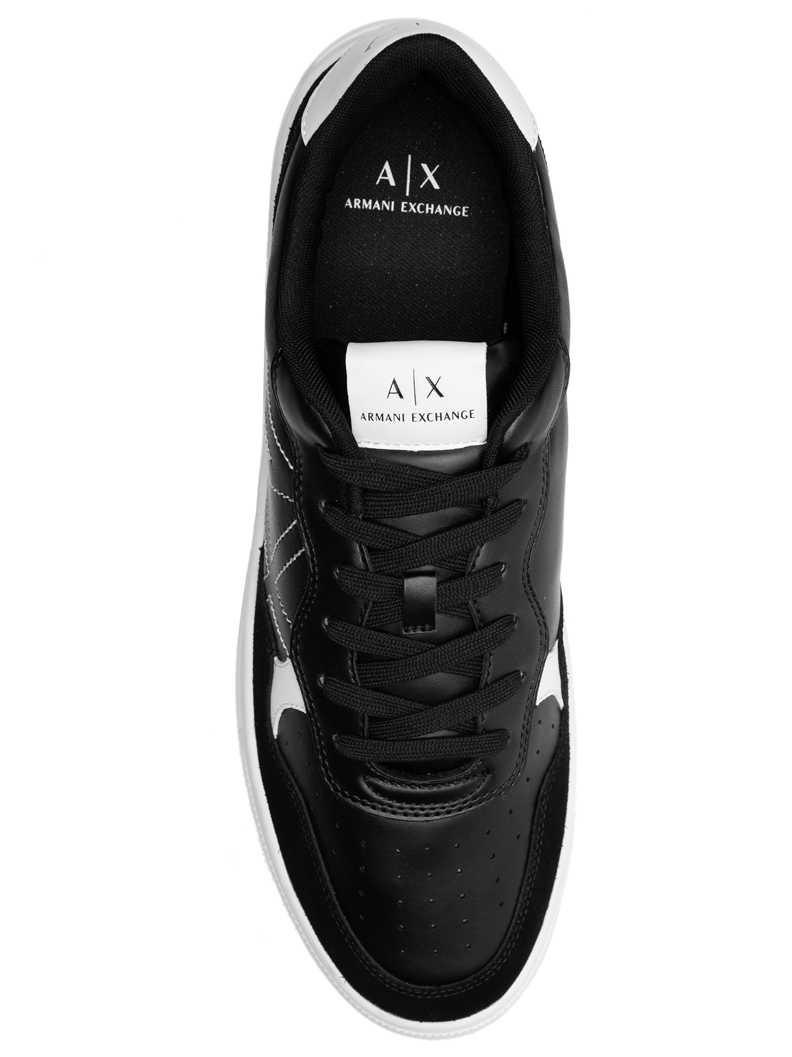 Armani Exchange - Tênis Masculino Casual Recorte AX - Preto