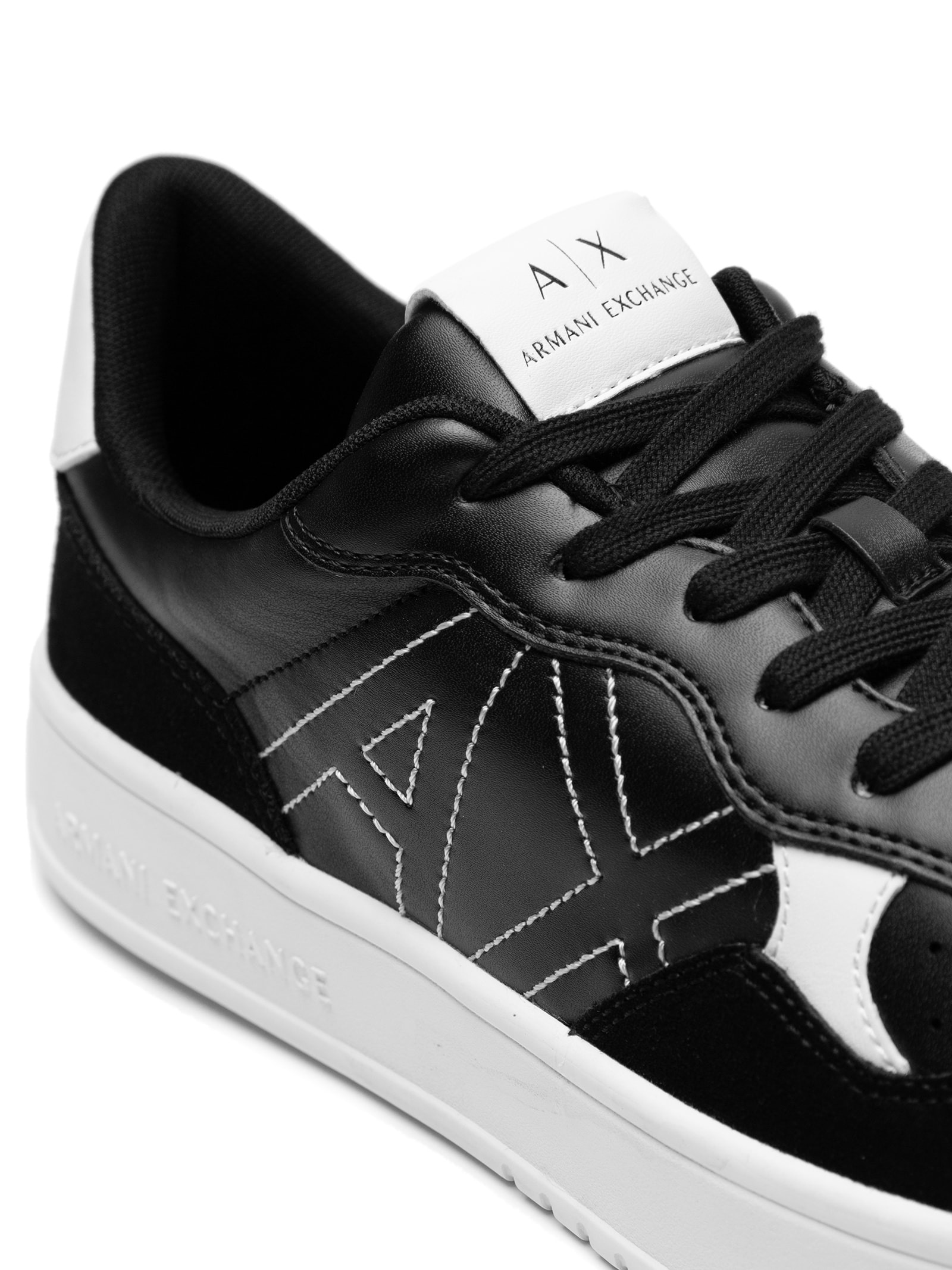 Armani Exchange - Tênis Masculino Casual Recorte AX - Preto