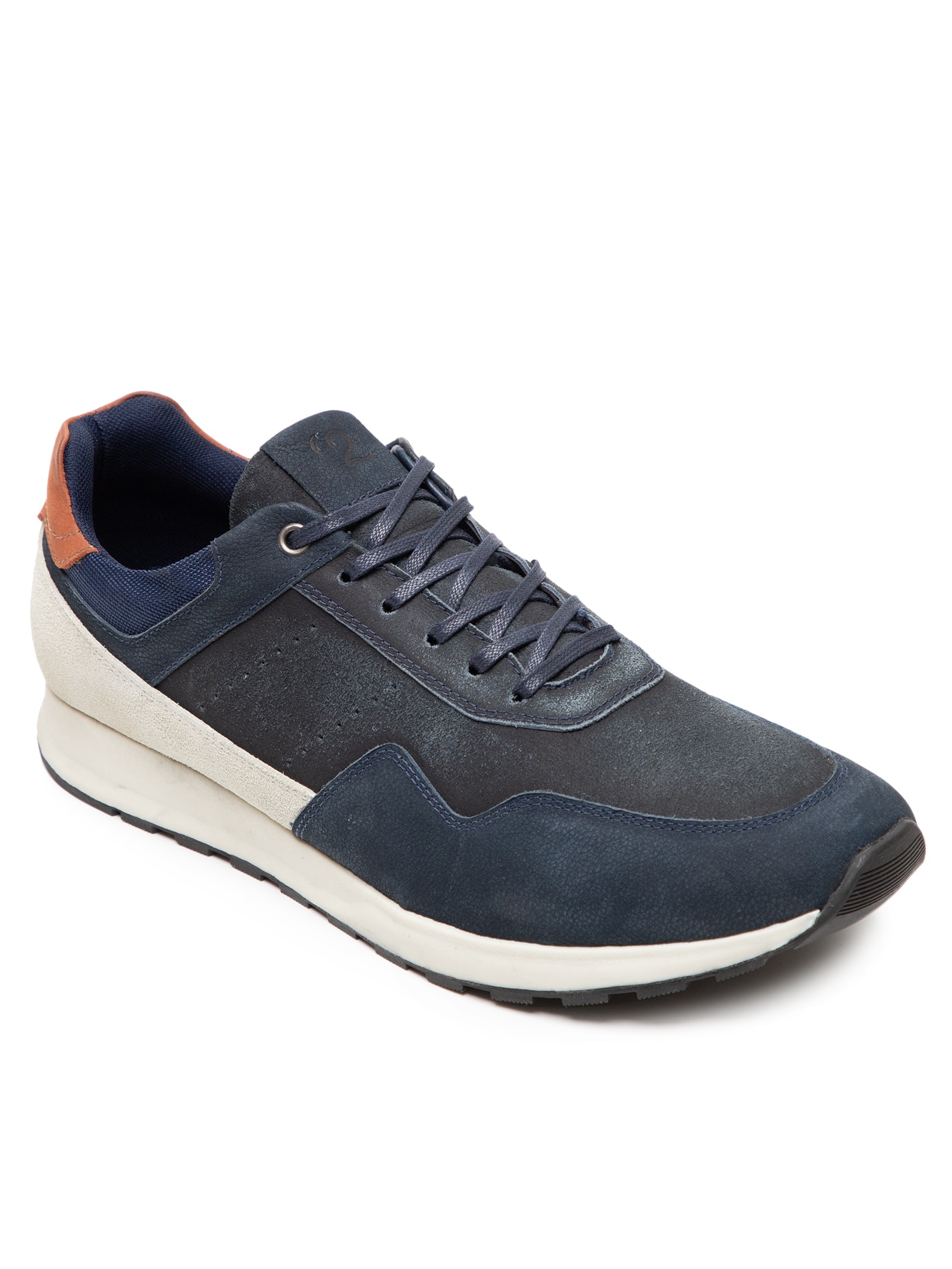 Tênis Masculino Casual Recortes Em Camurça Azul '2 Essential