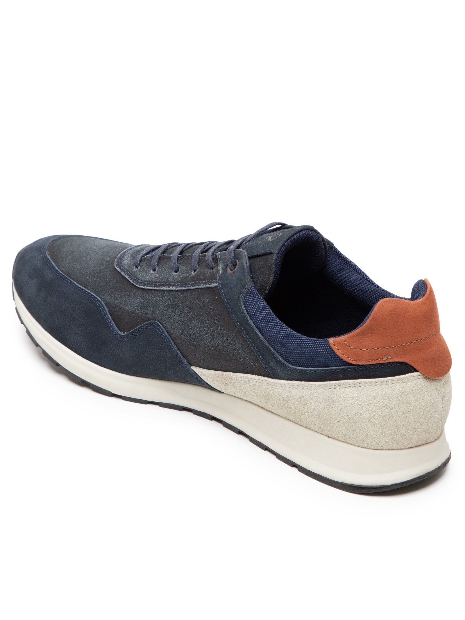 Tênis Masculino Casual Recortes Em Camurça Azul '2 Essential