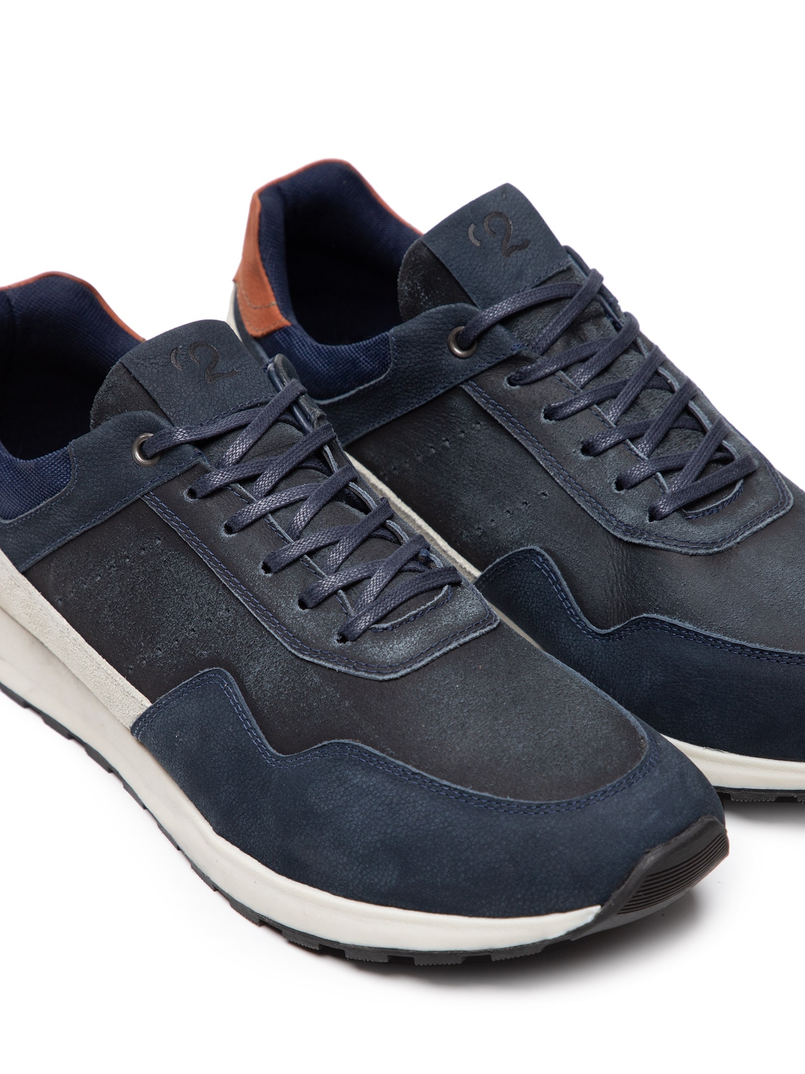 Tênis Masculino Casual Recortes Em Camurça Azul '2 Essential