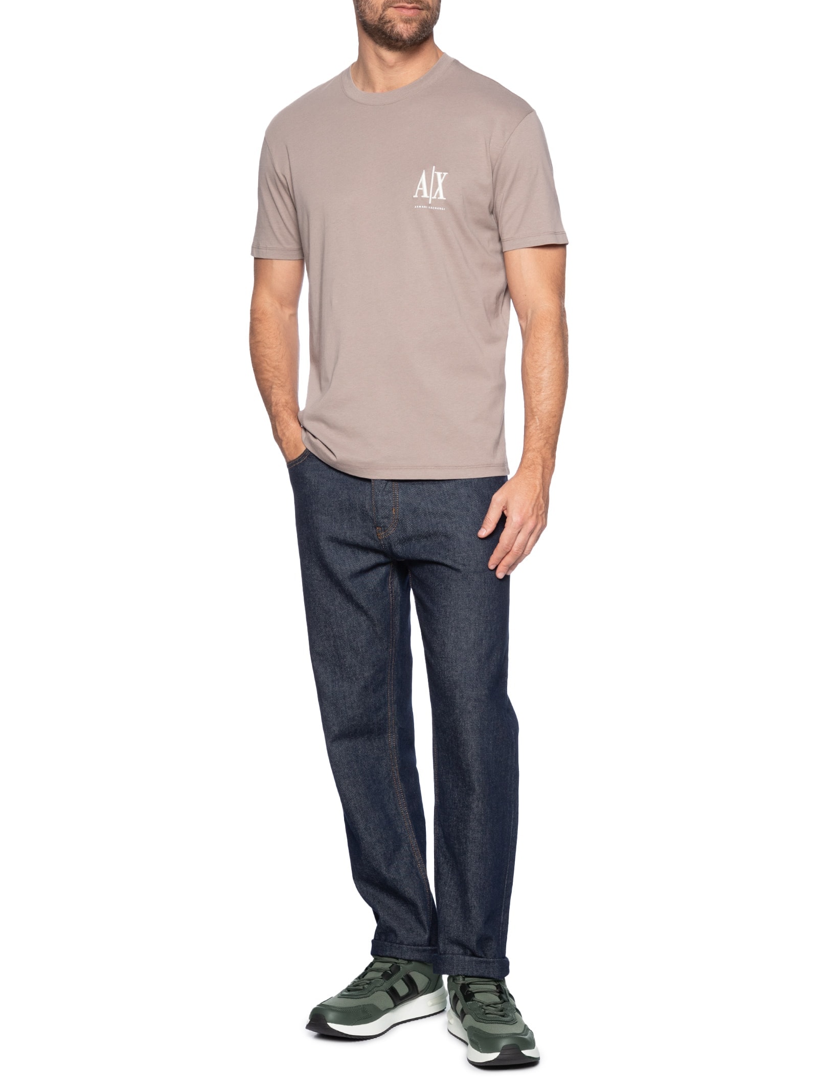 Armani Exchange - Tênis Masculino Casual Sdusseldorf Knit - Verde