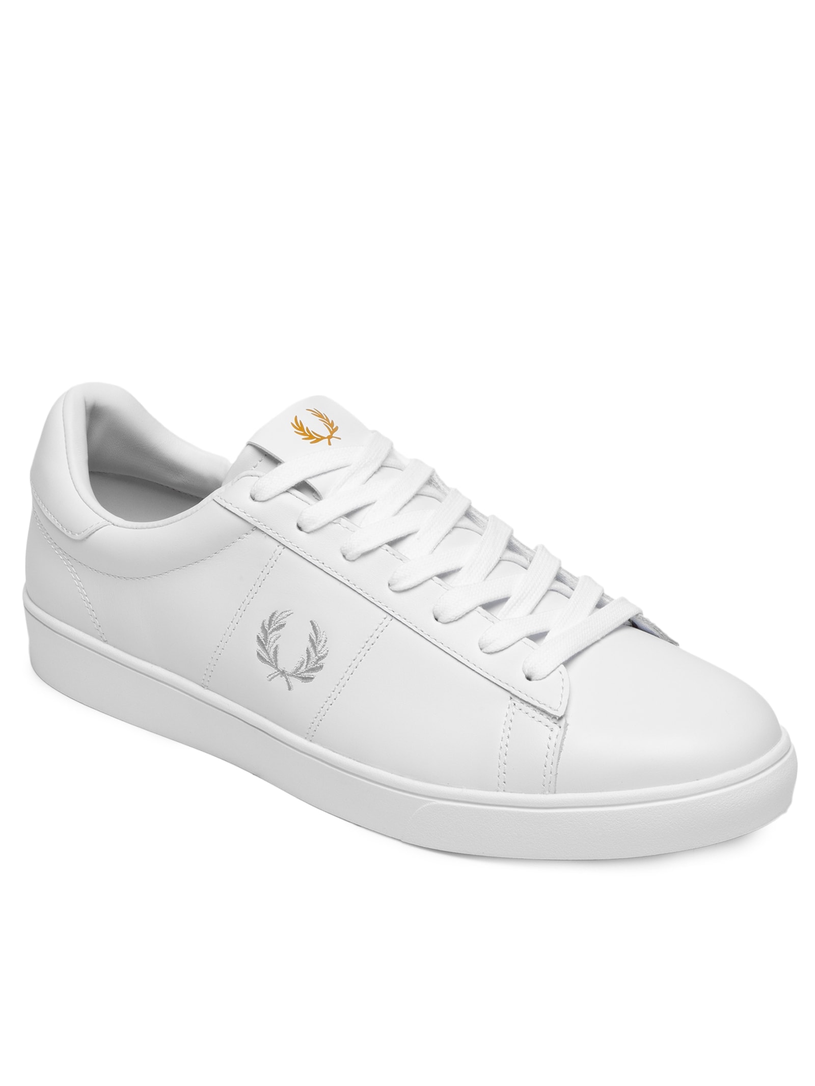 Tênis Masculino Casual Spencer em Couro Branco Fred Perry