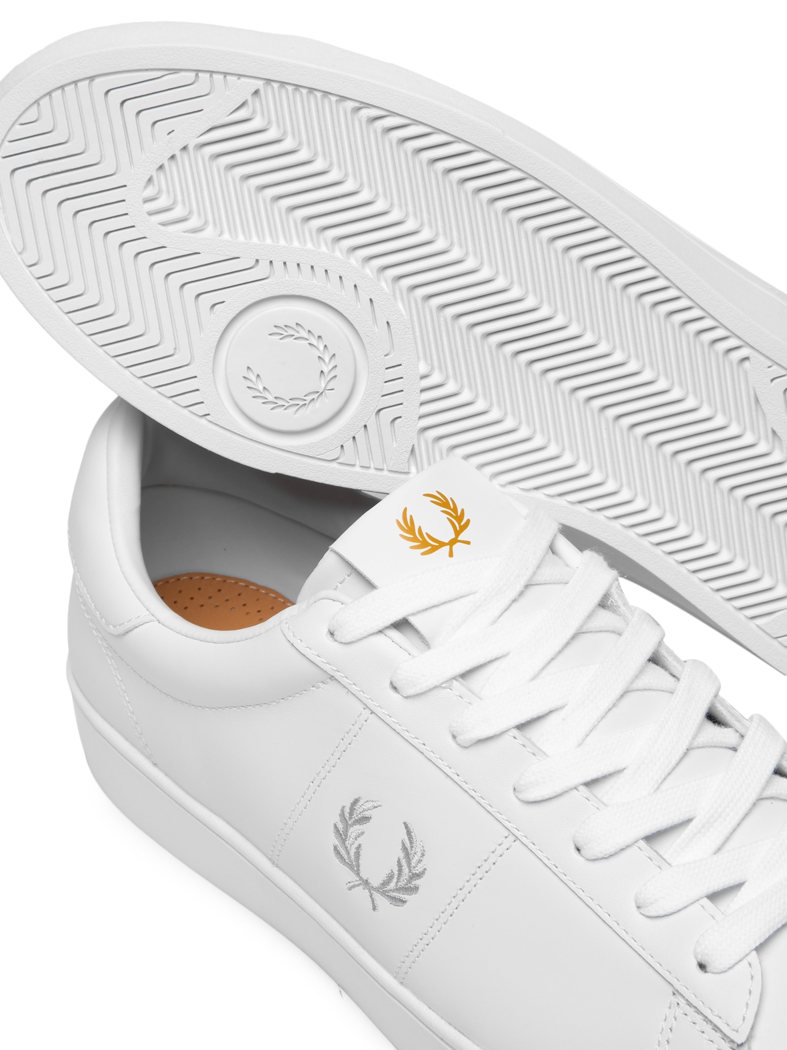 Tênis Masculino Casual Spencer em Couro Branco Fred Perry