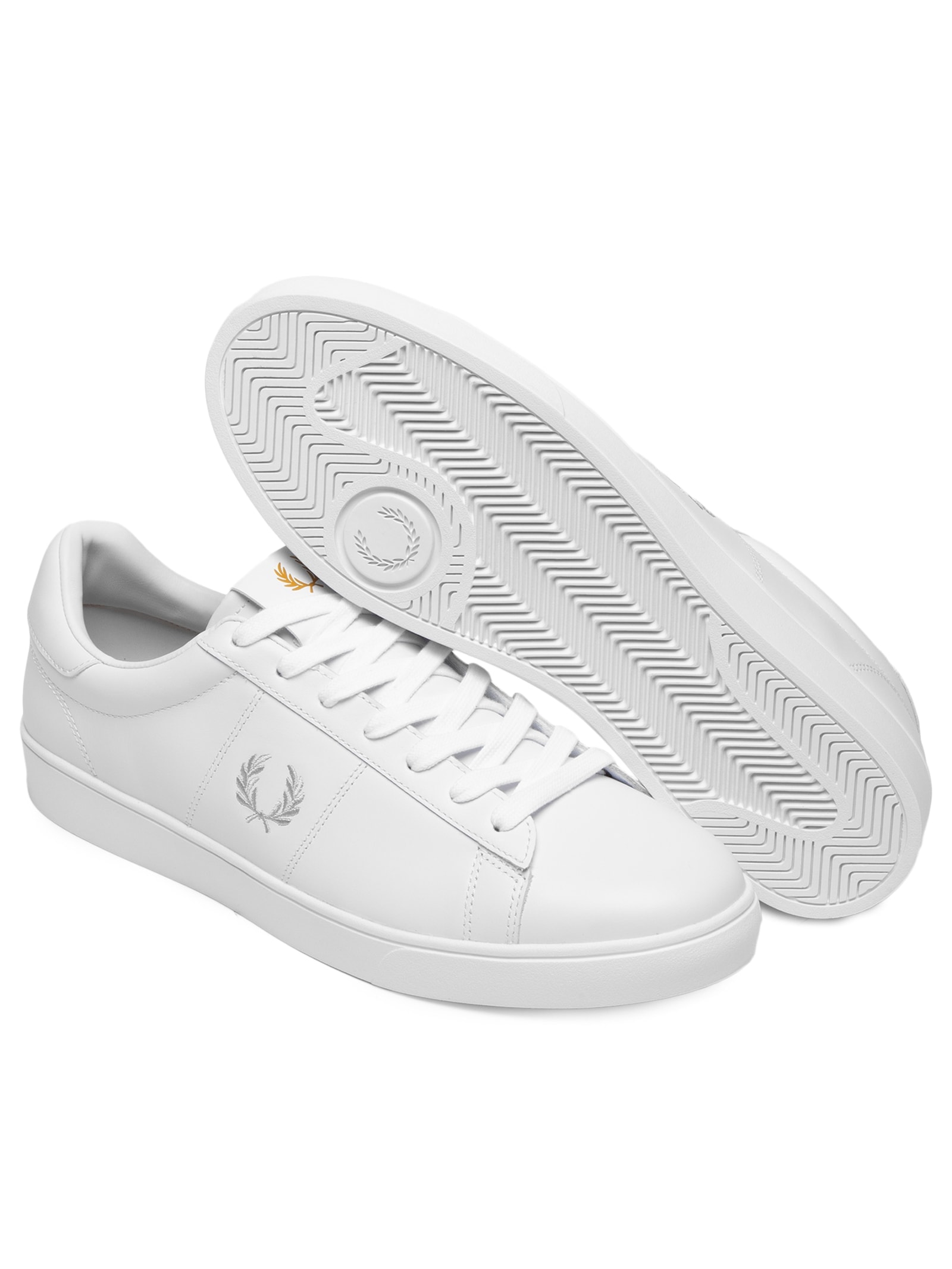 Tênis Masculino Casual Spencer em Couro Branco Fred Perry
