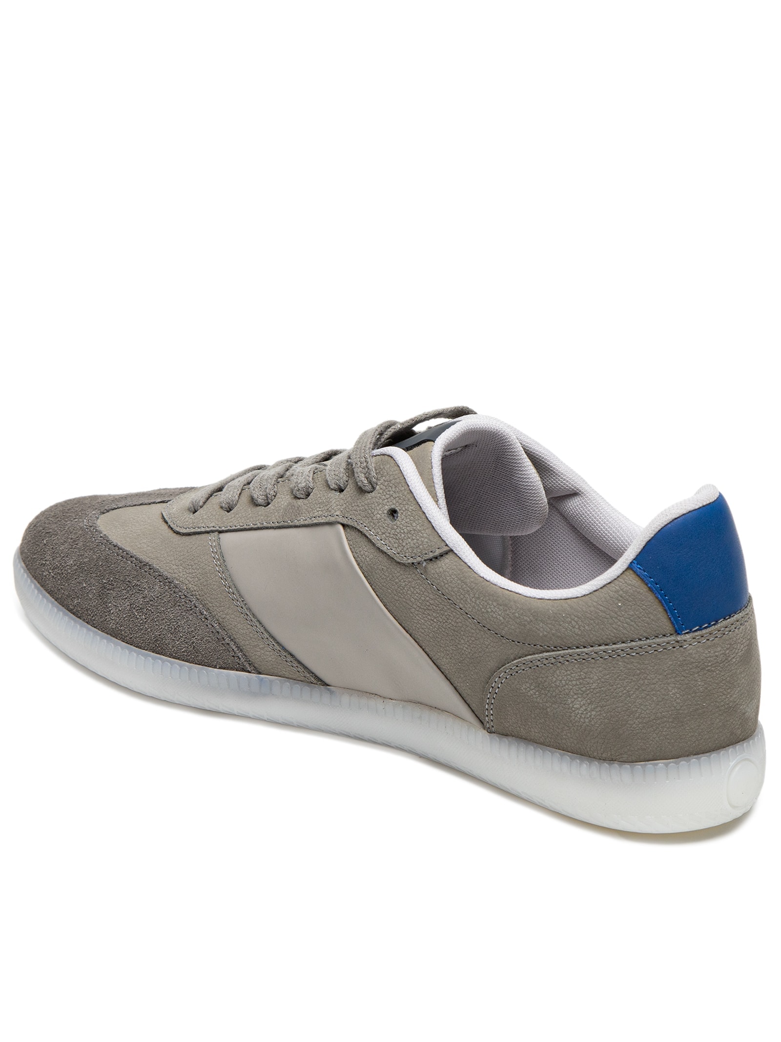 Tênis Masculino Casual Vintage Em Couro Cinza Basiq Men