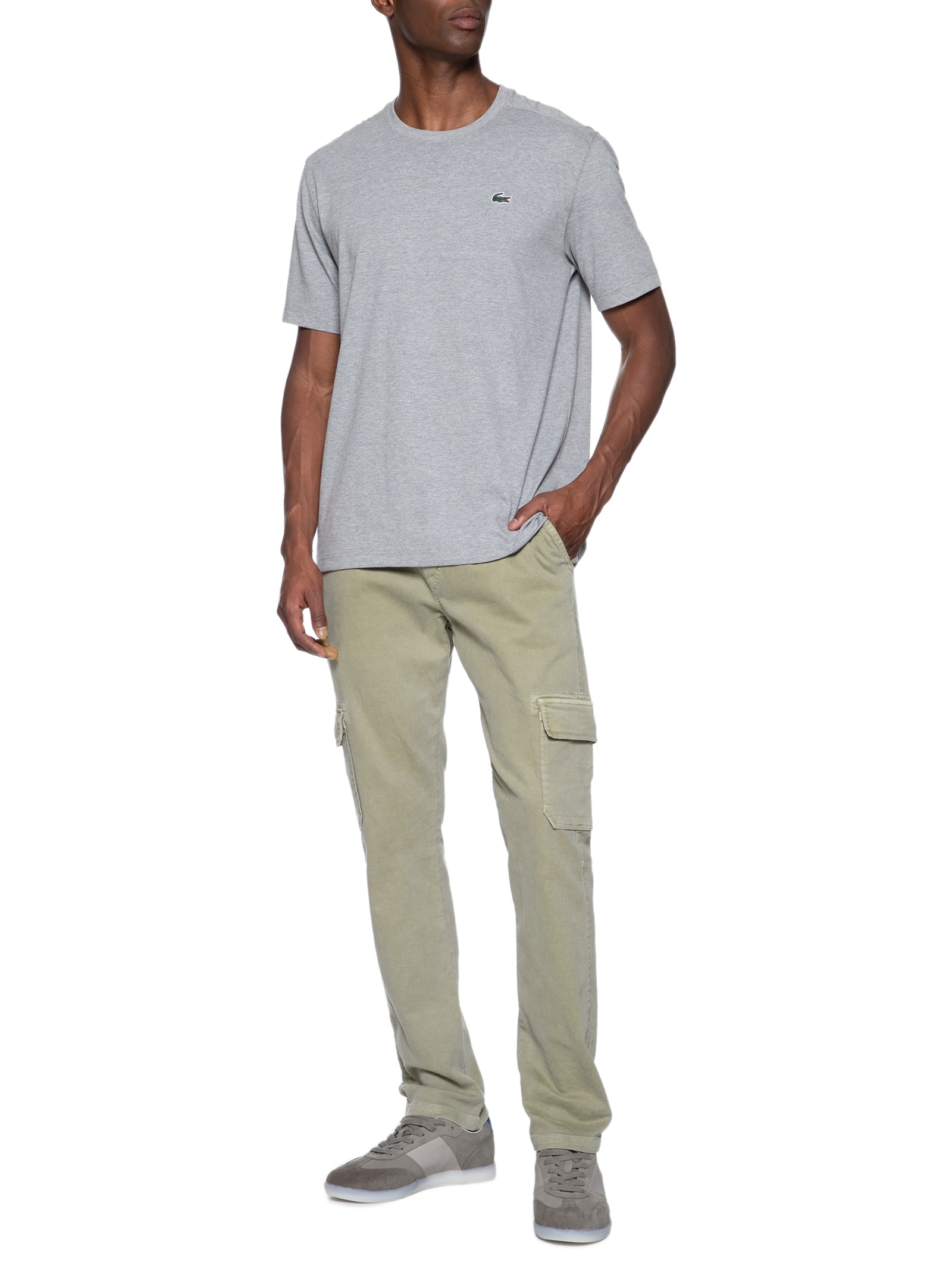 Tênis Masculino Casual Vintage Em Couro Cinza Basiq Men