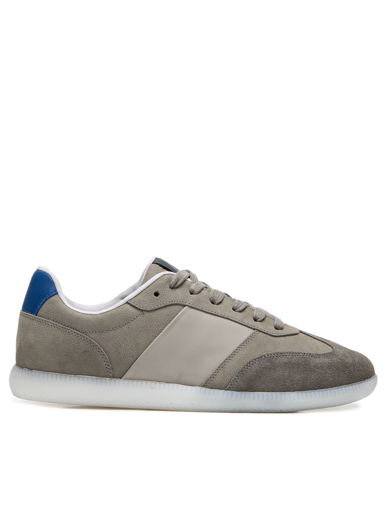 Tênis Masculino Casual Vintage Em Couro Cinza Basiq Men