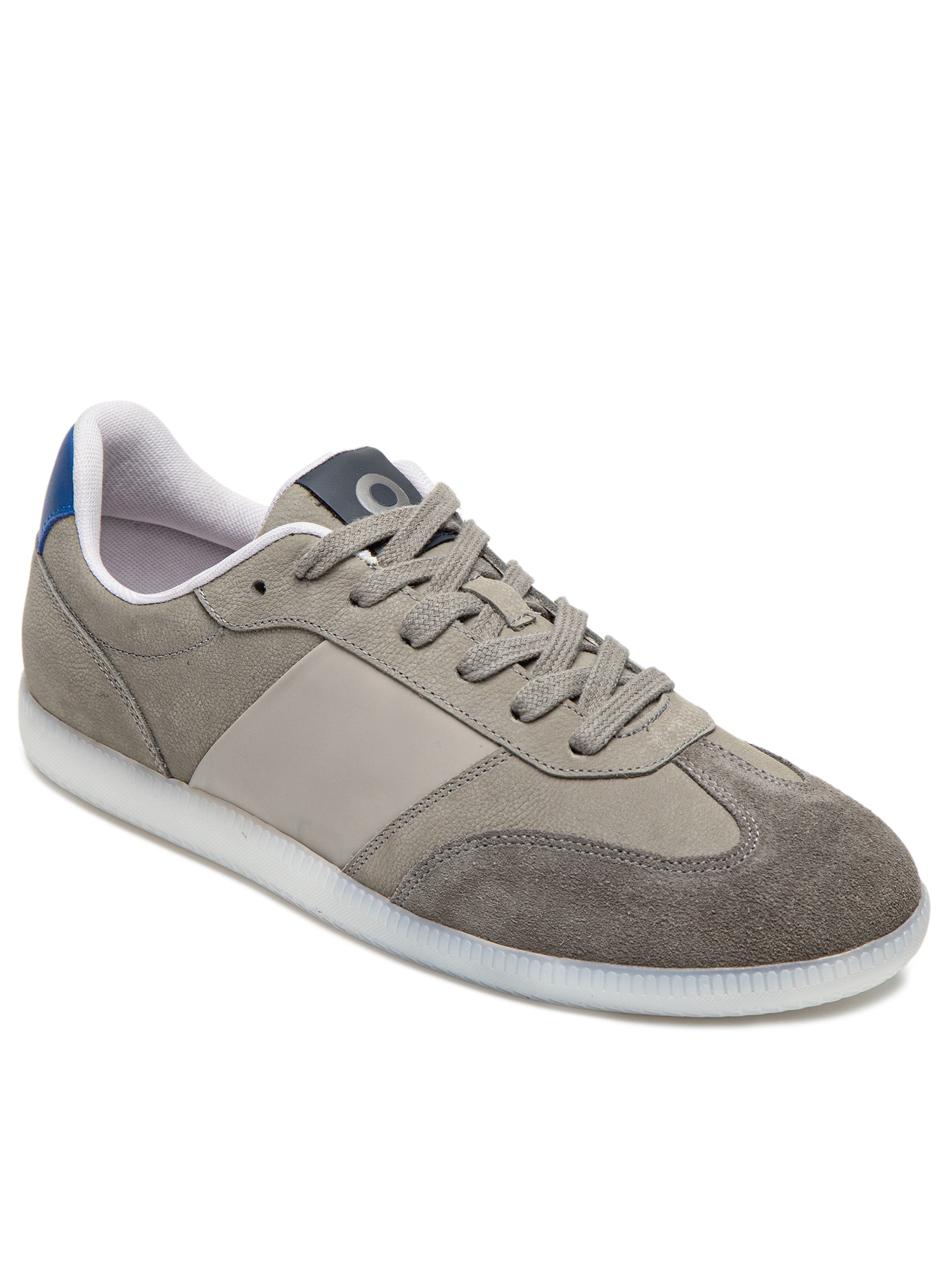 Tênis Masculino Casual Vintage Em Couro Cinza Basiq Men