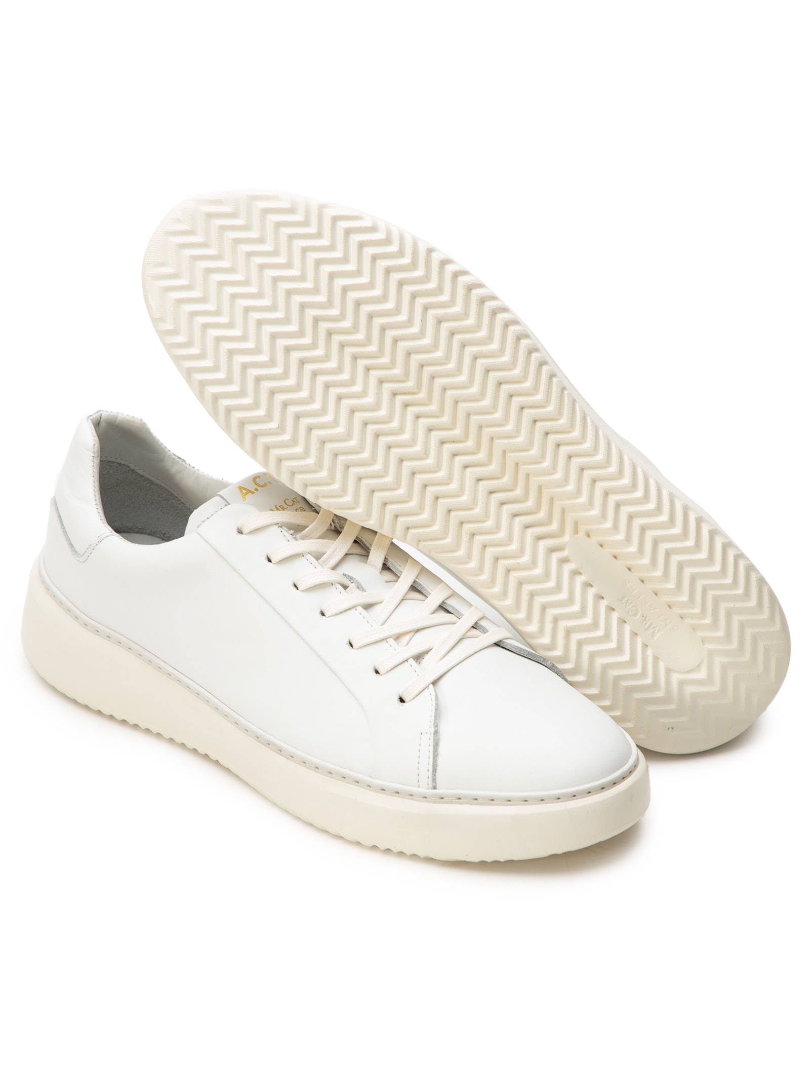 Tênis Masculino Couro Act Deluxe Branco Cat