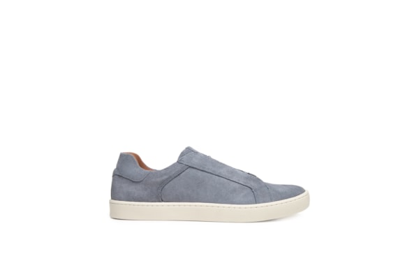 Tênis Masculino Couro Camurça Elástico - Azul