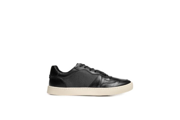 Tênis Masculino Couro Recortes Fly - Preto