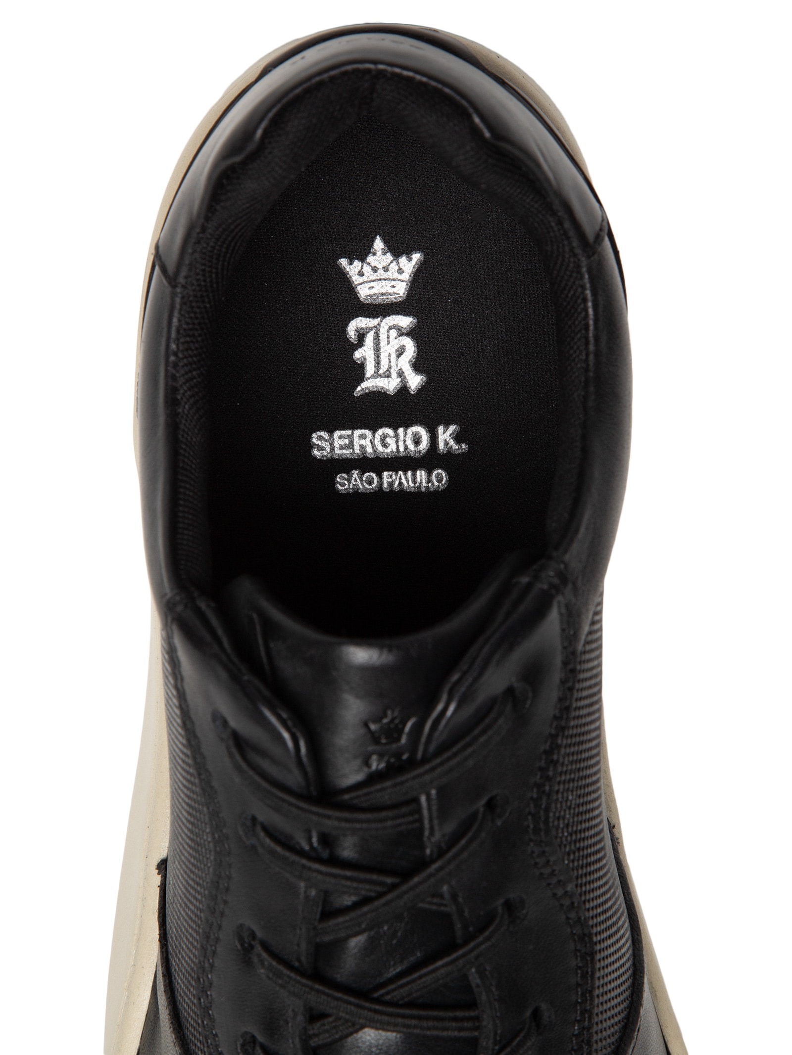 Tênis Masculino Couro Recortes Fly Preto Sergio K
