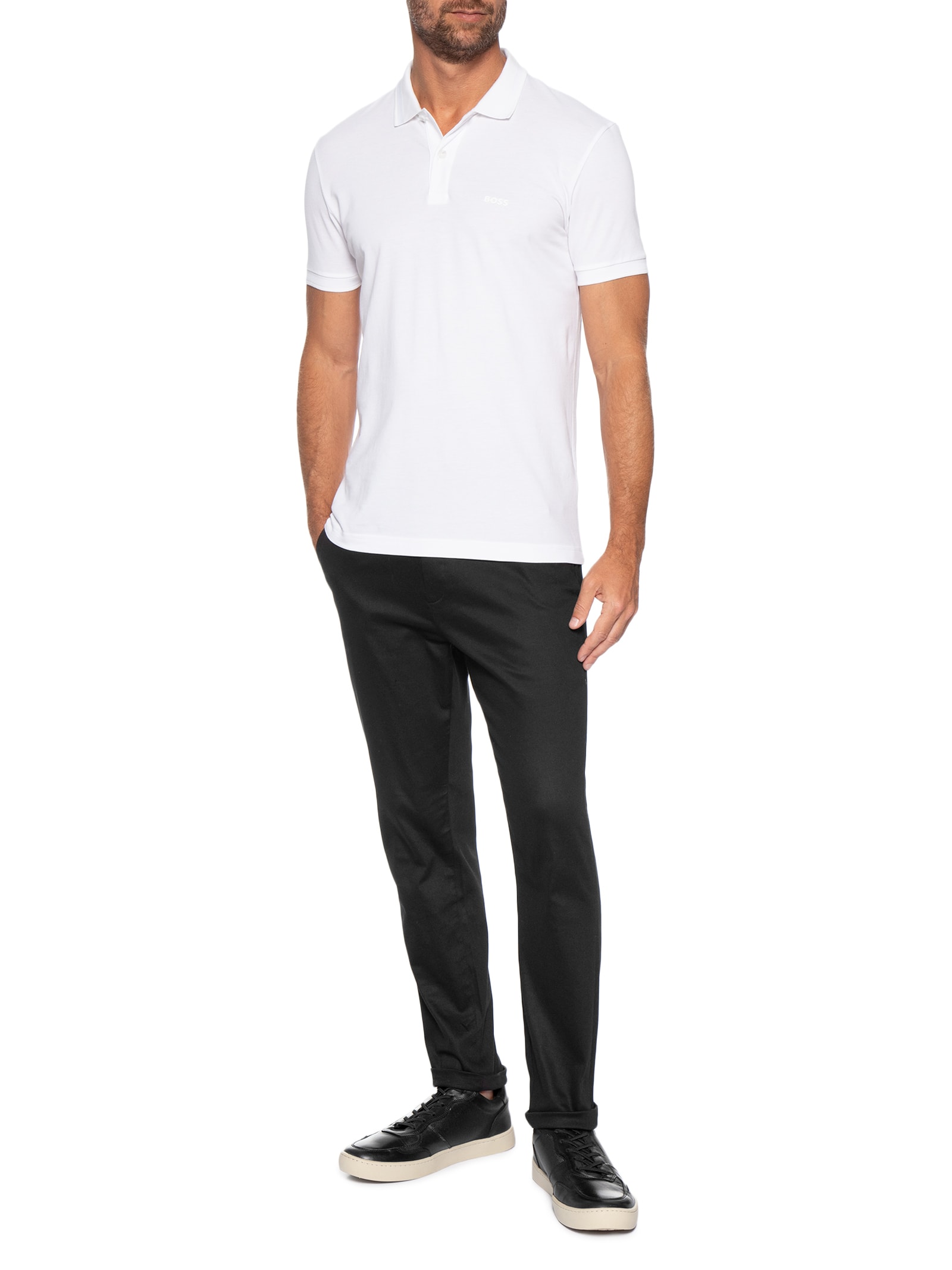 Tênis Masculino Couro Recortes Fly Preto Sergio K