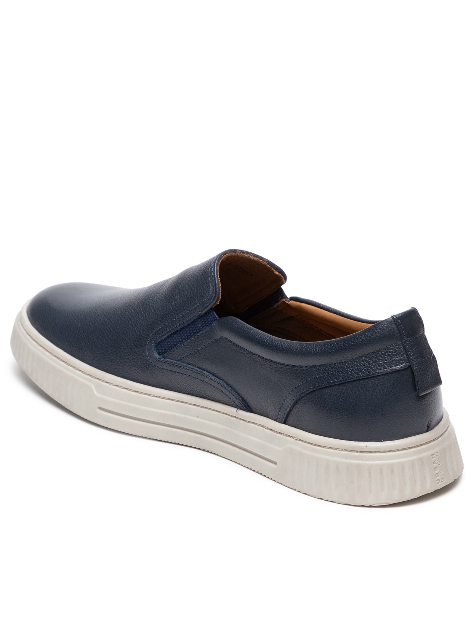 Tênis Masculino Couro Slip On Azul '2 Essential