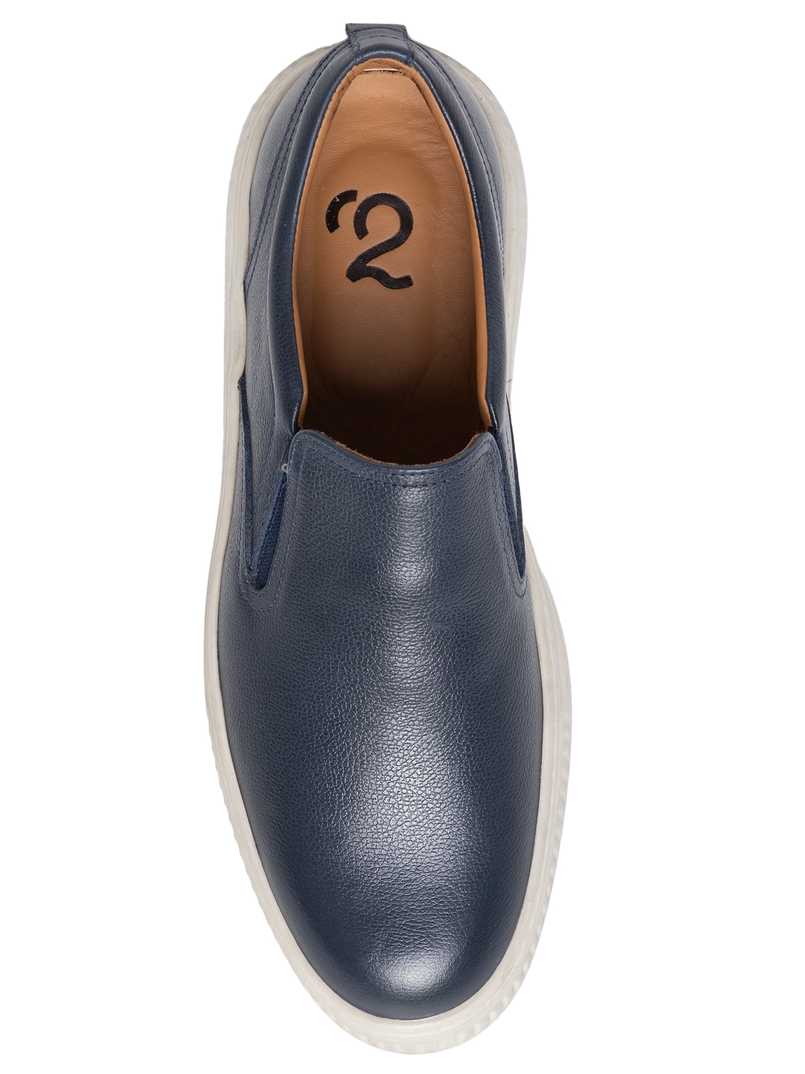 Tênis Masculino Couro Slip On Azul '2 Essential