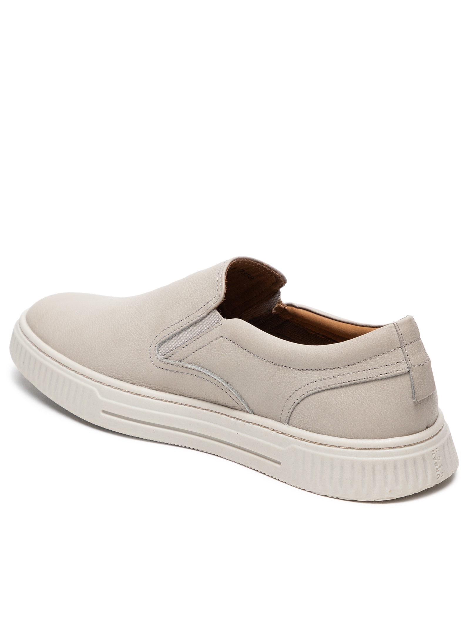 Tênis Masculino Couro Slip On Cinza '2 Essential
